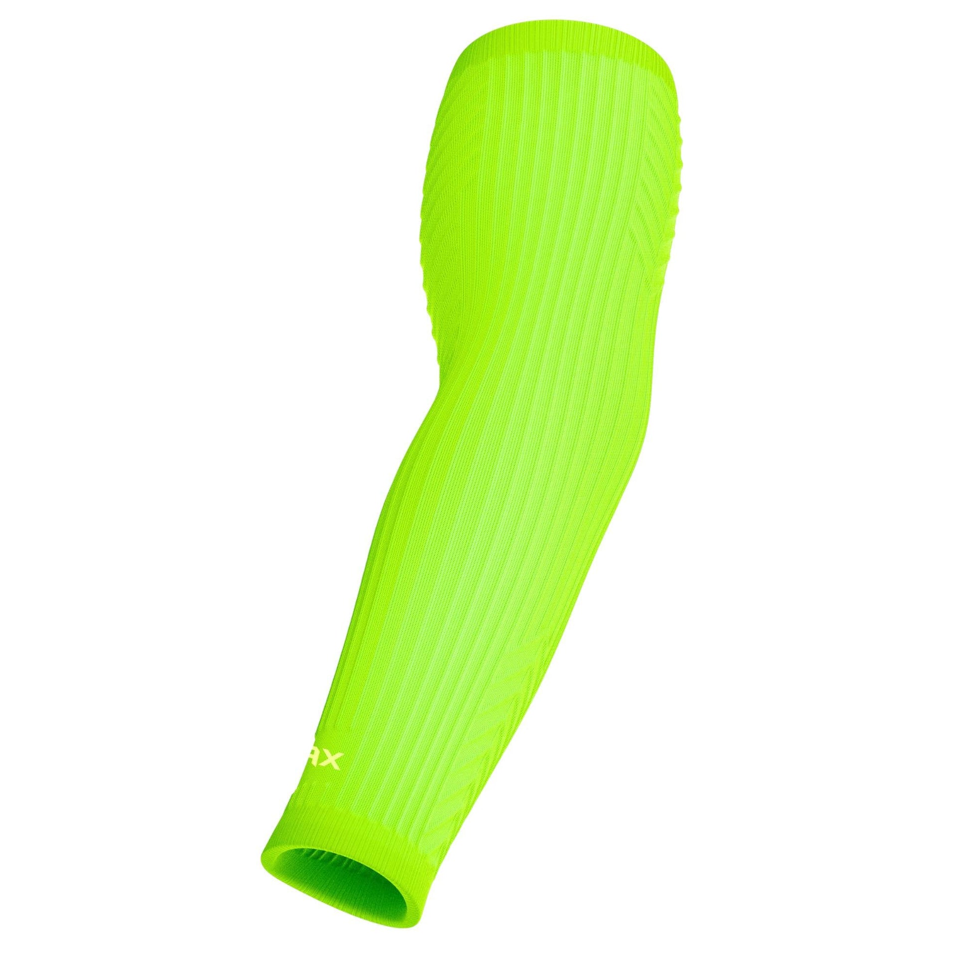 Bright green arm sleeve on a white background