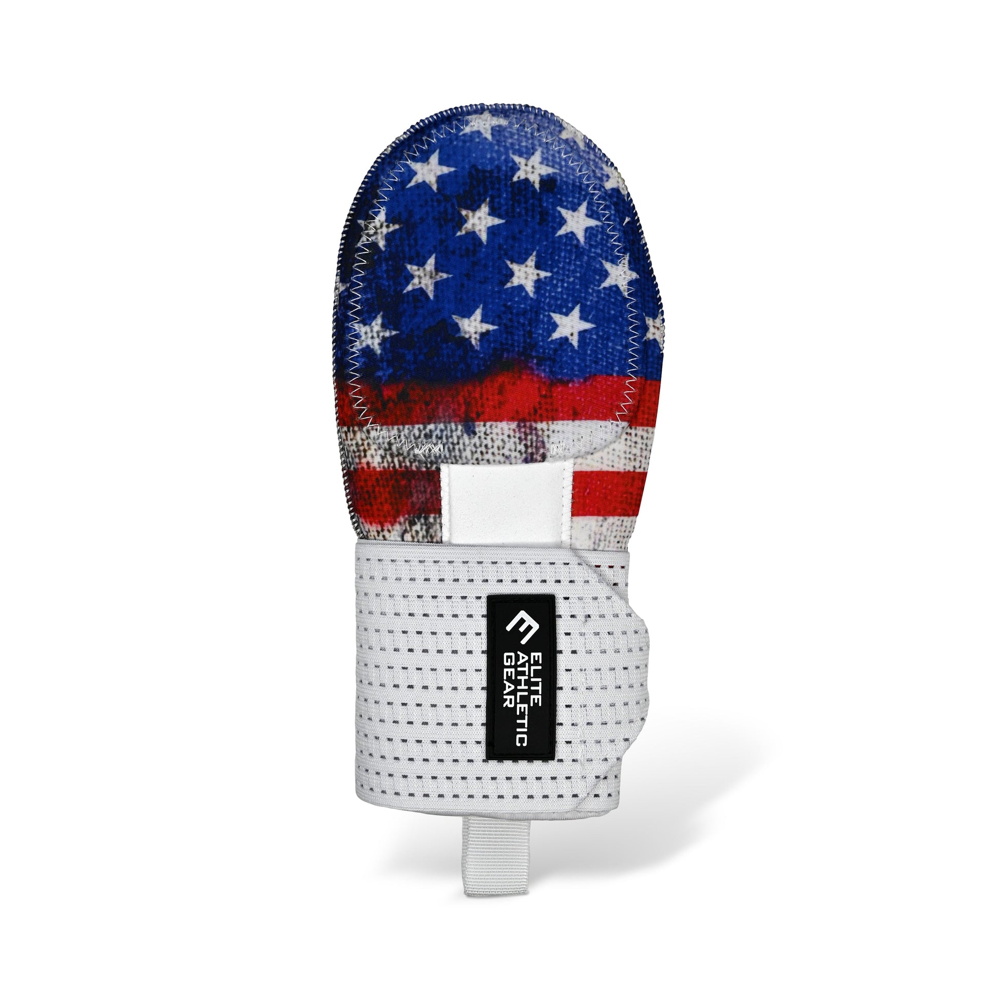 Golf club head cover with American flag design on a white background