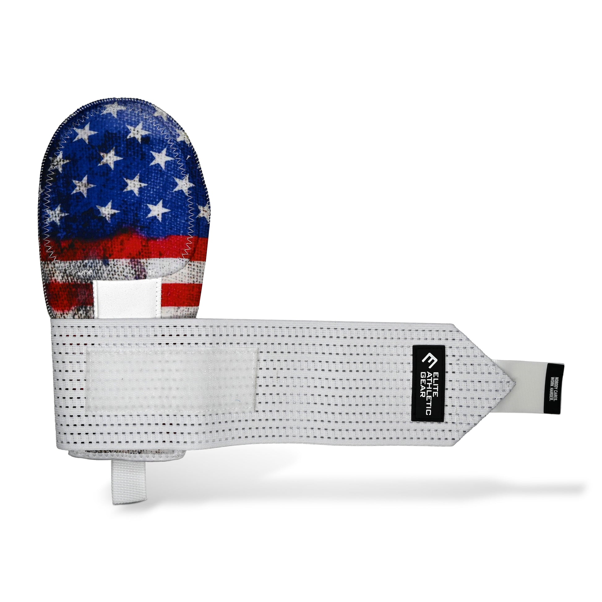 Golf club head cover with American flag design on a white background