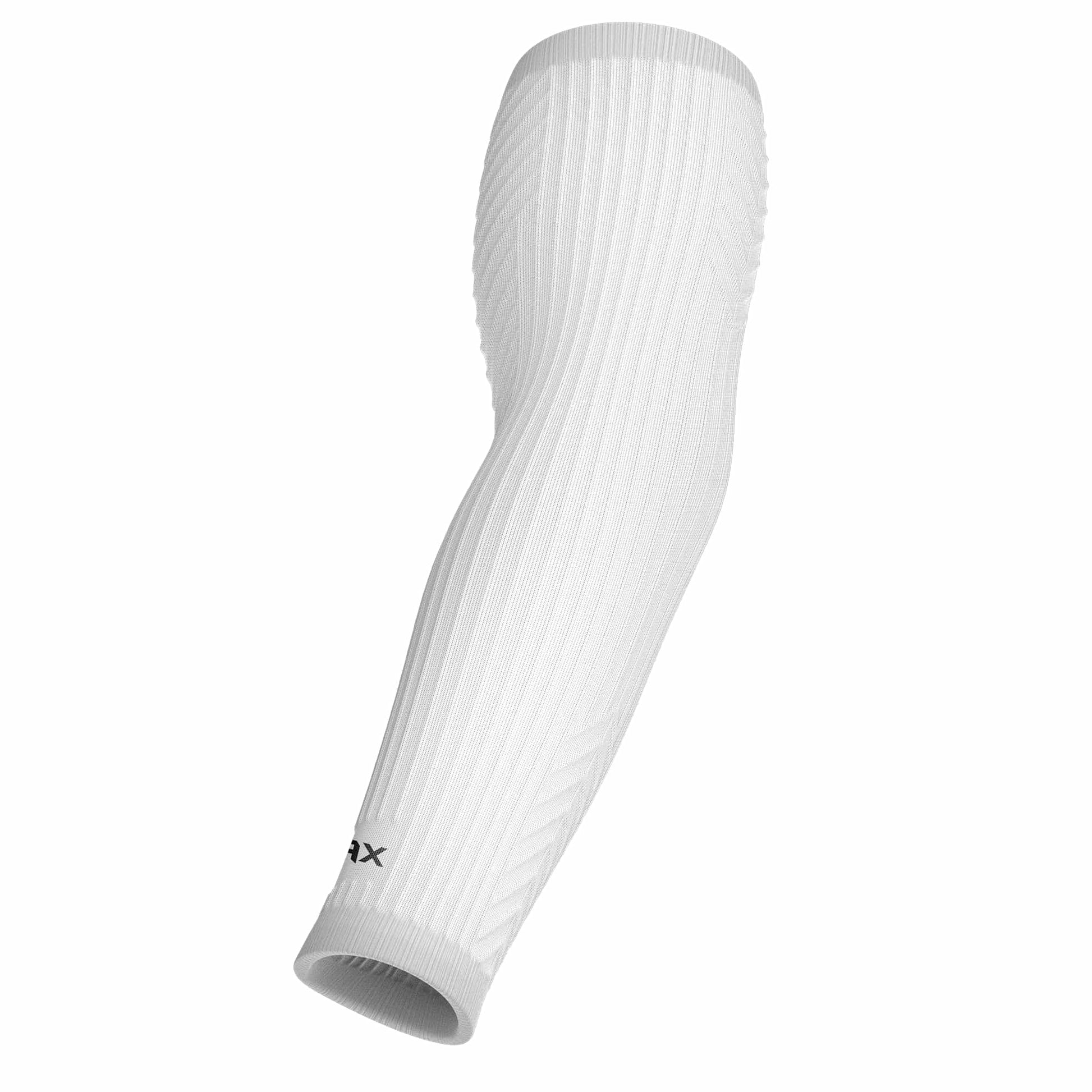 White ribbed arm sleeve on a white background