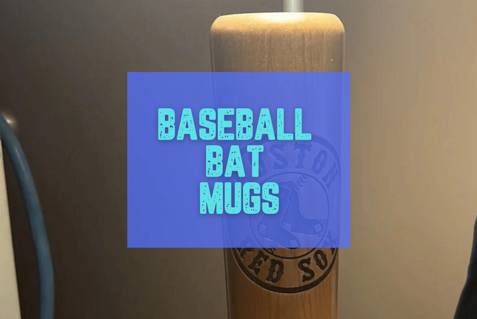 Collection of baseball bat mugs in a gallery layout