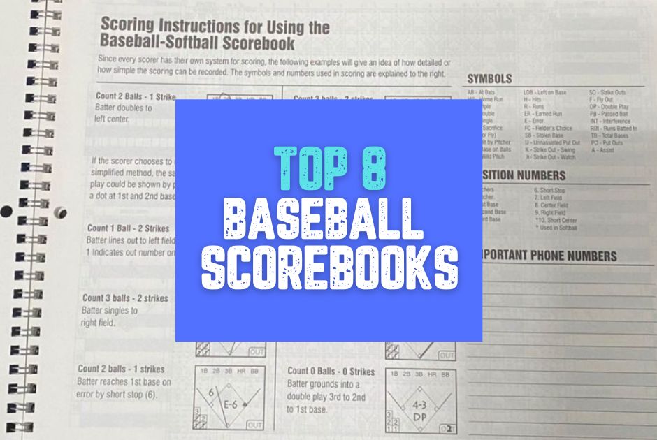 Collection of baseball scorebook in a gallery layout