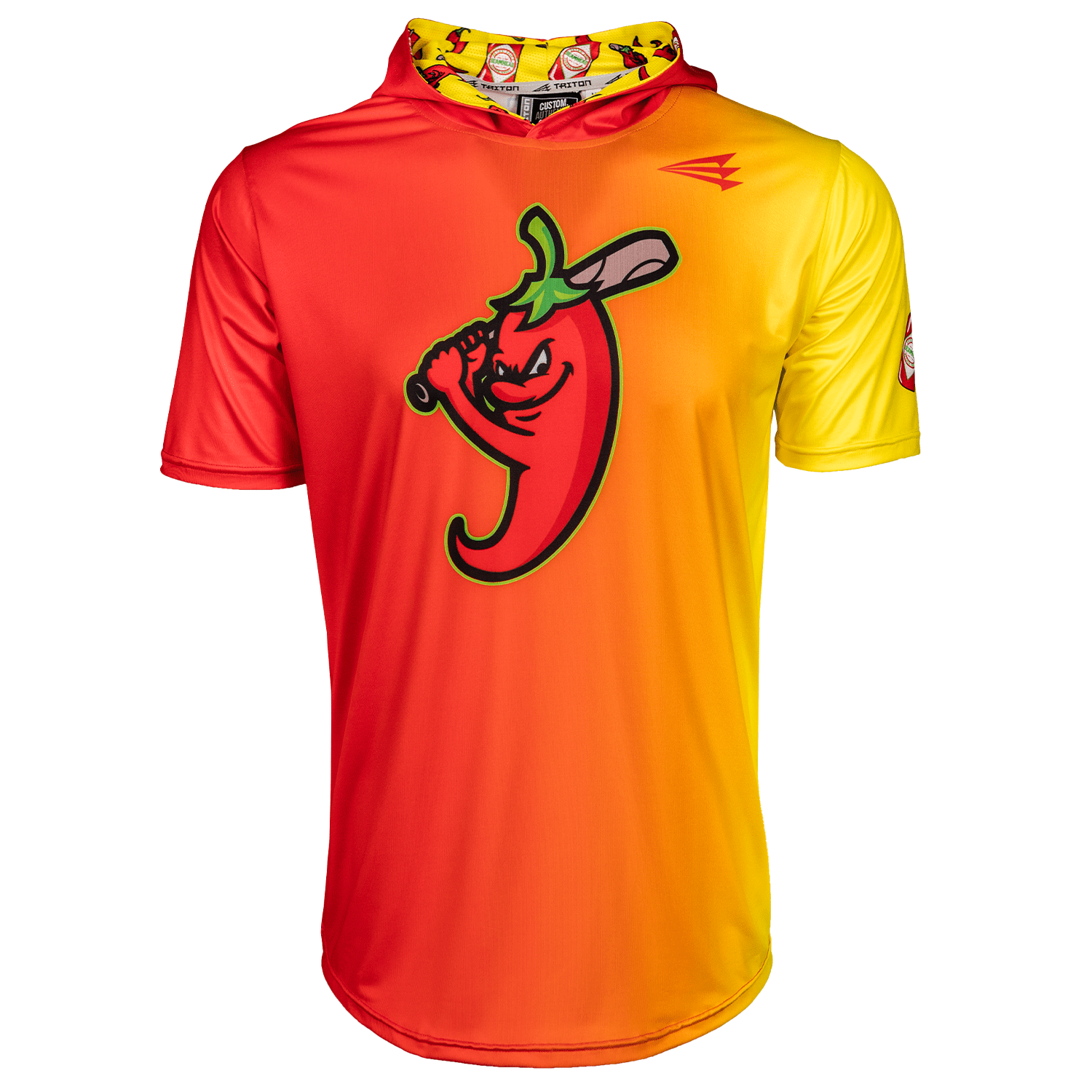 Collection of ghost peppers short sleeve baseball hoodie in a gallery layout