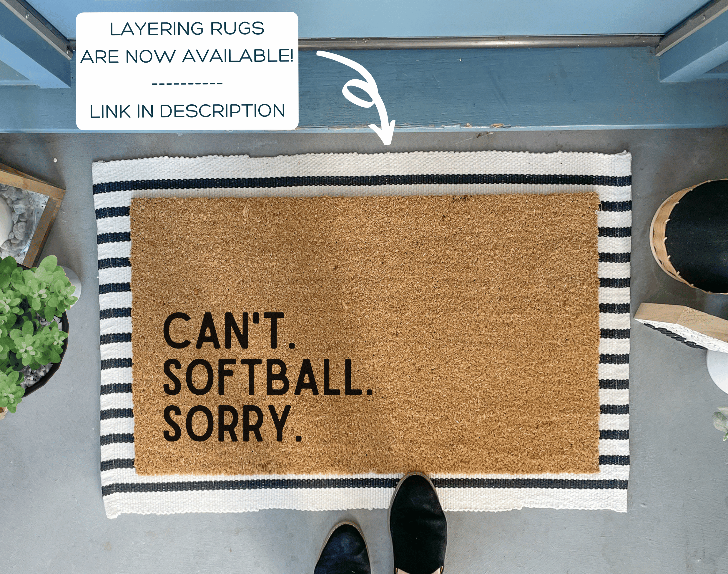 Collection of Funny Softball Doormat in a gallery layout