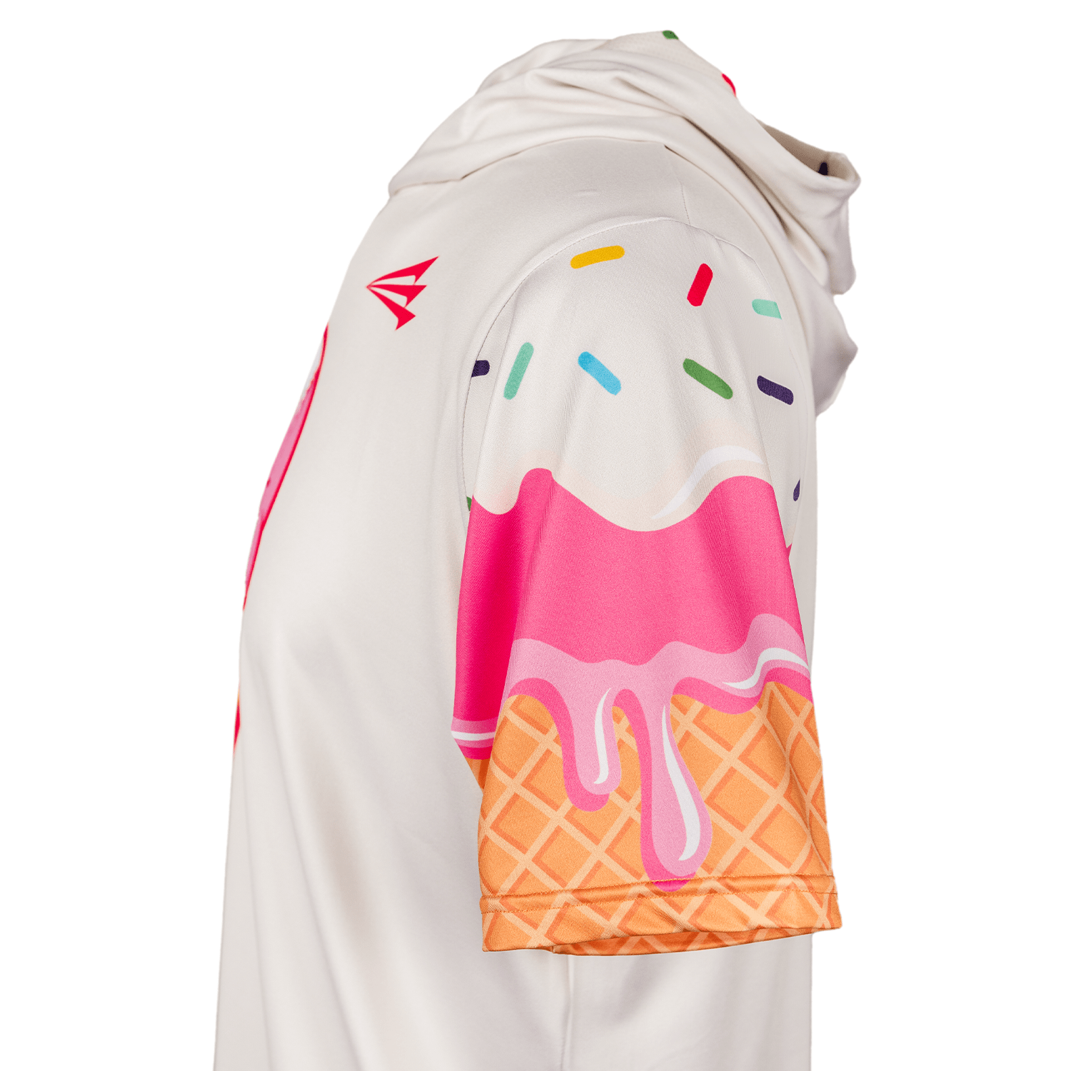 Collection of Hoodie with ice cream cone design and brand logo on a white background in a gallery layout