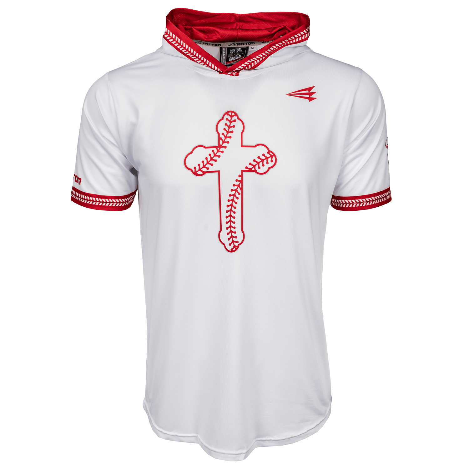 Collection of Baseball cross short sleeve hoodie in a gallery layout