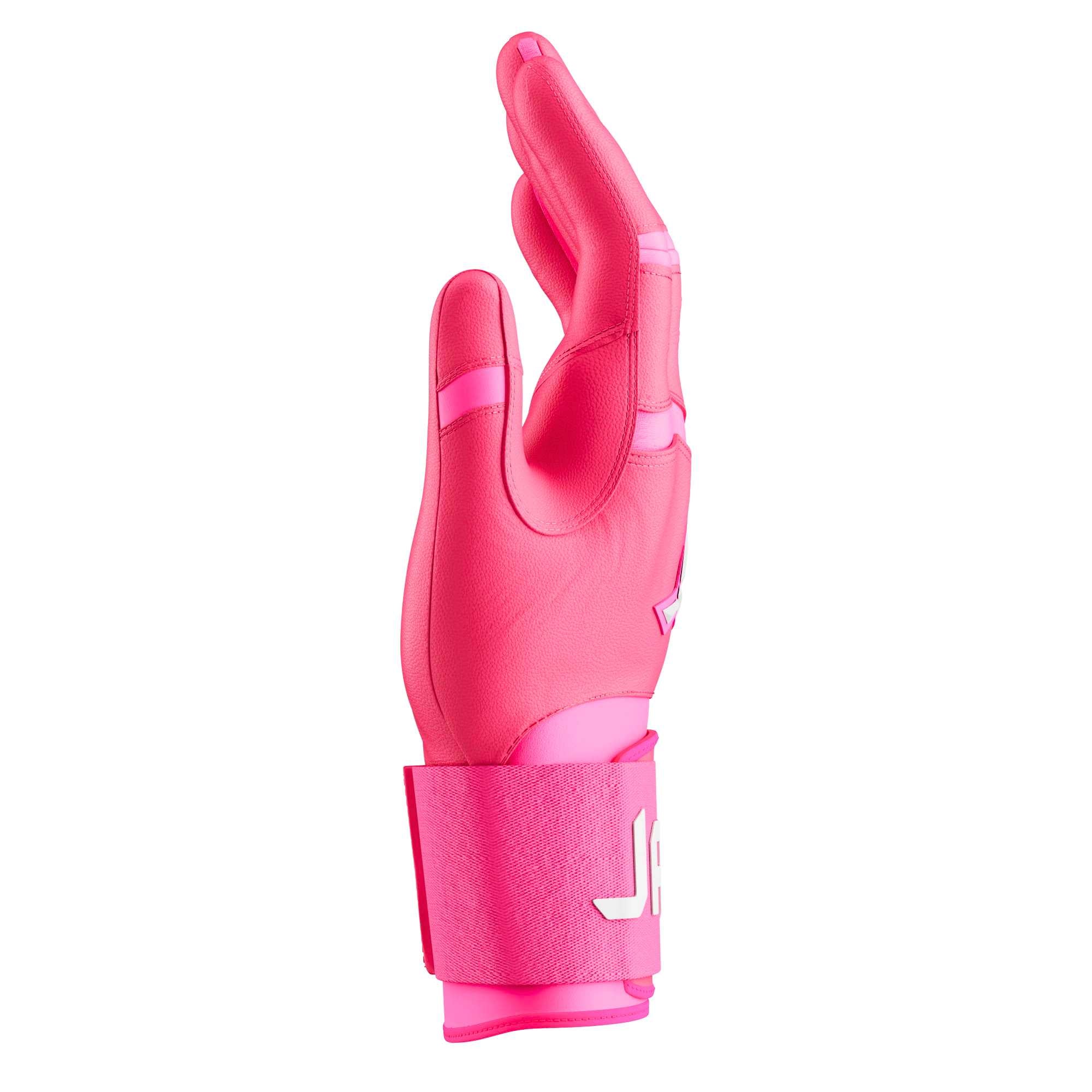 Collection of Pink sports glove with a brand logo on a white background in a gallery layout