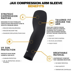 Collection of Jax Restore Recovery Premium Arm Sleeve - Black in a gallery layout