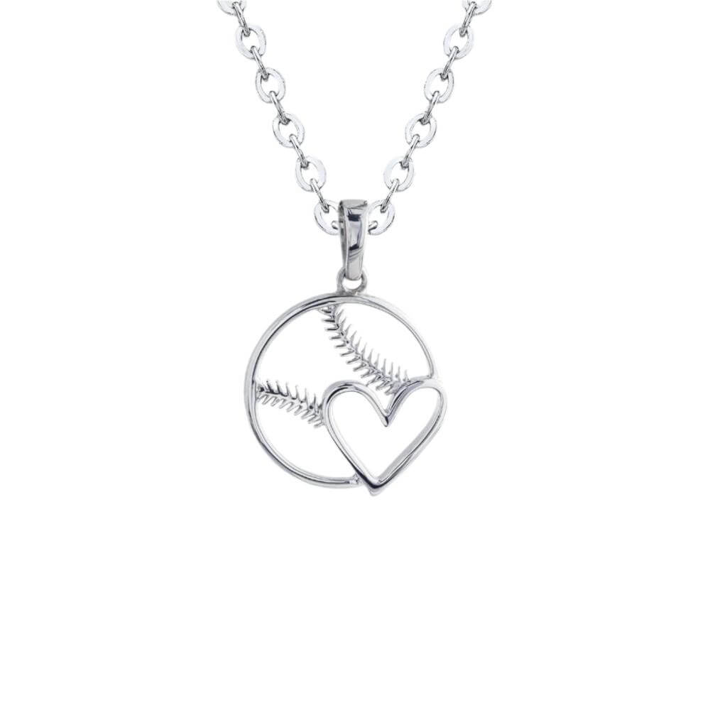 Baseball Heart Necklace