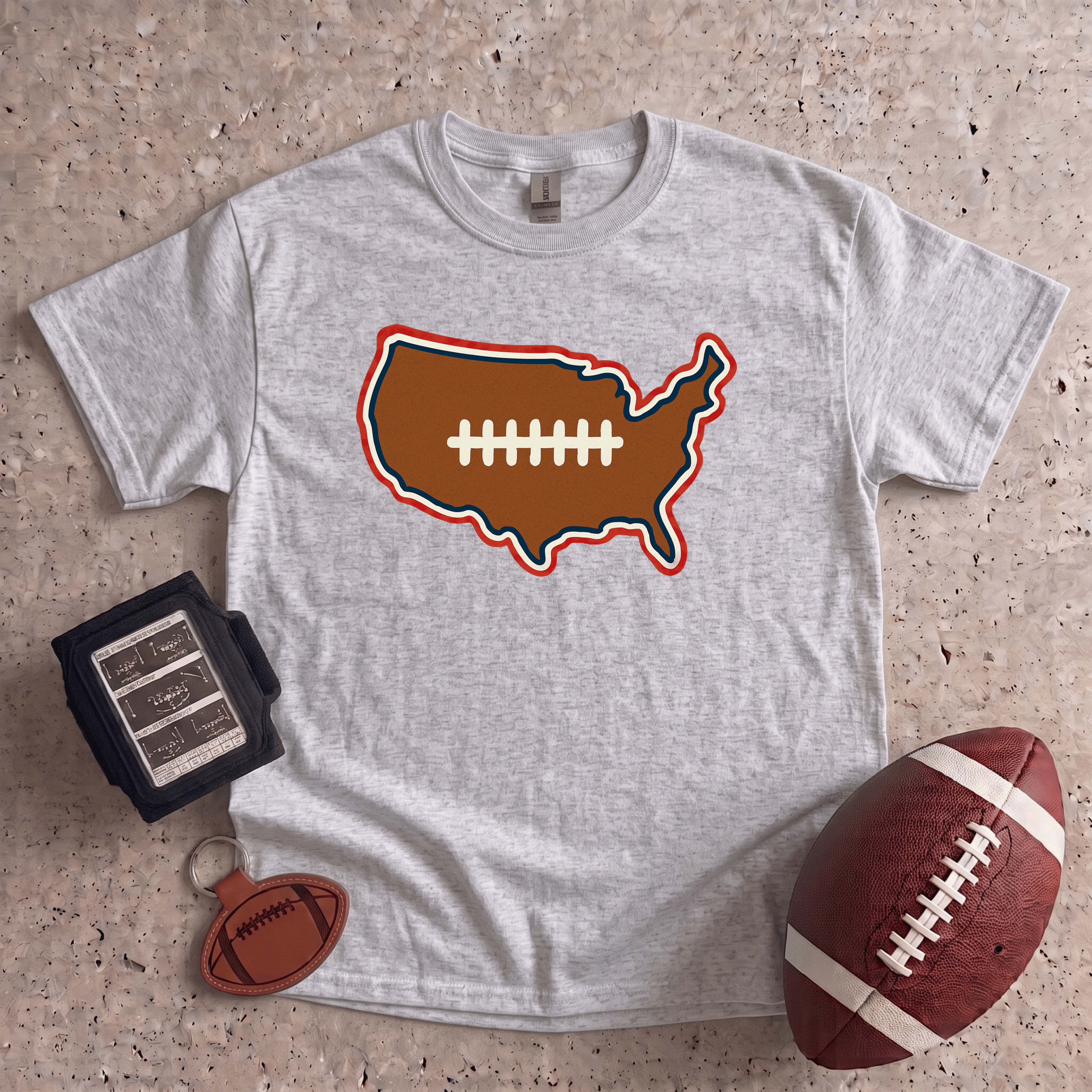 Collection of Patriotic Football T-Shirt in a gallery layout