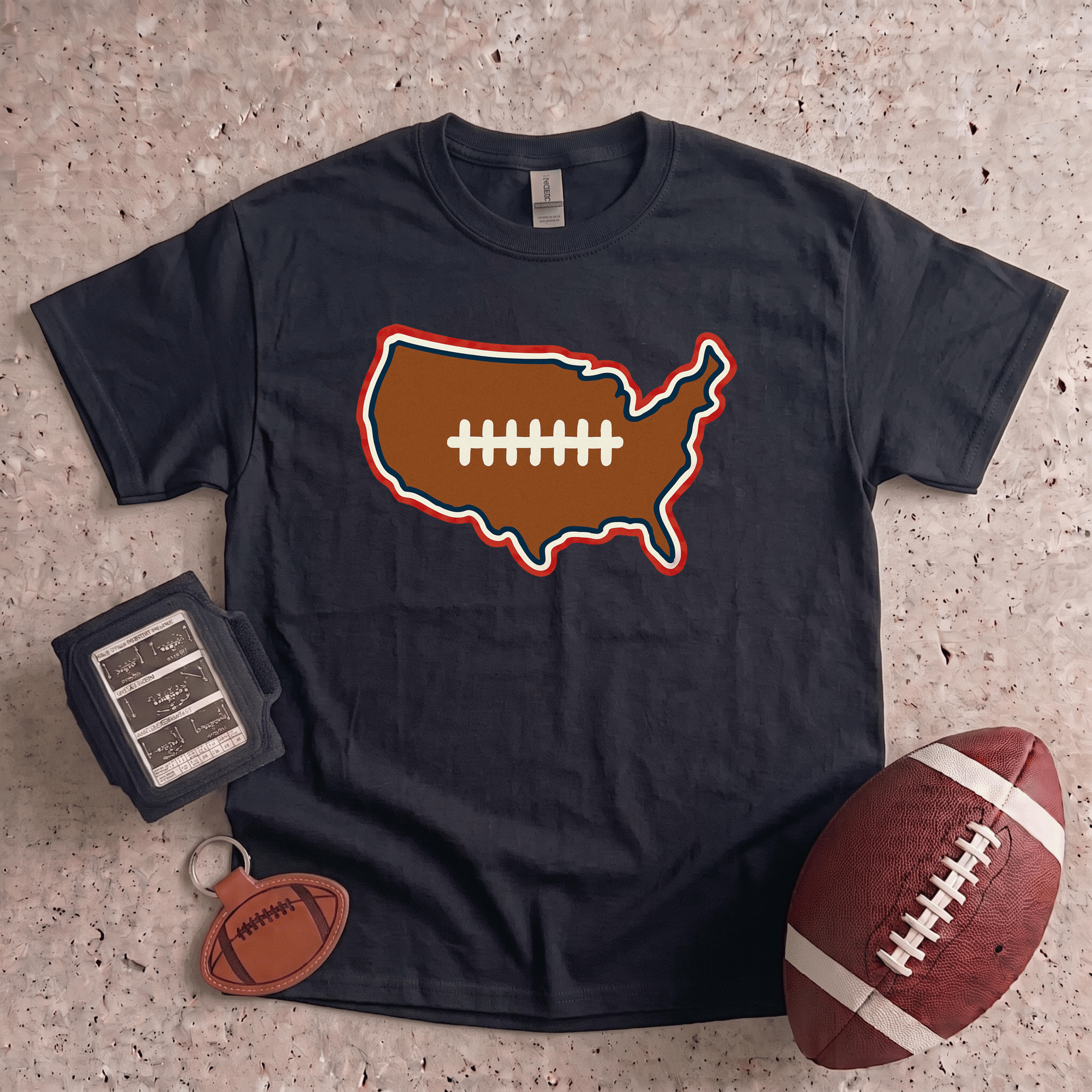 Collection of Patriotic Football T-Shirt in a gallery layout