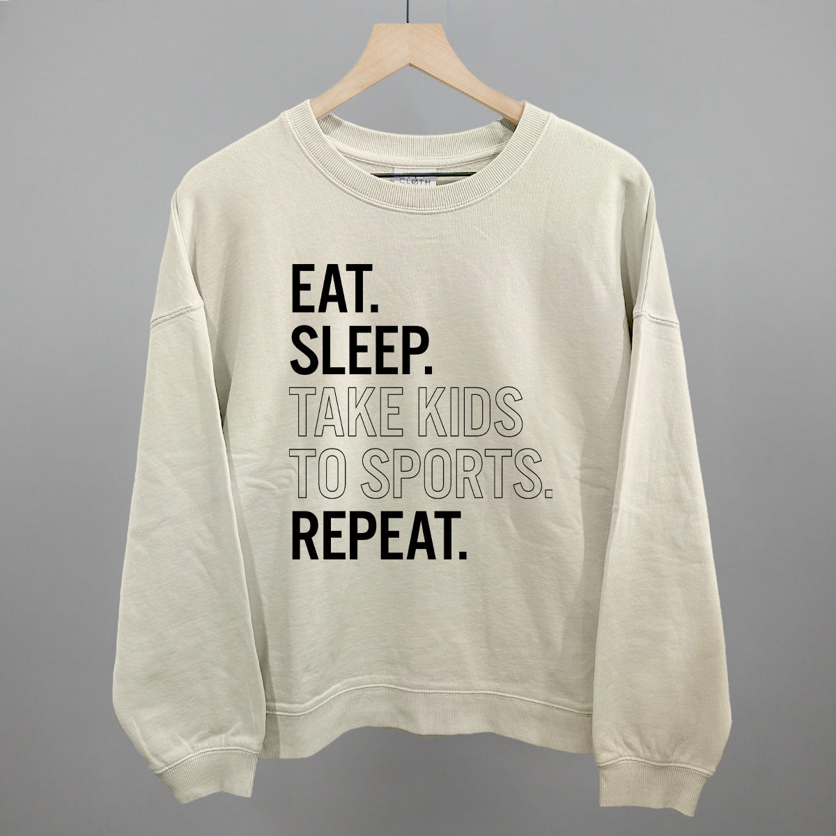bone comfort colors sweatshirt with text on a gray background
