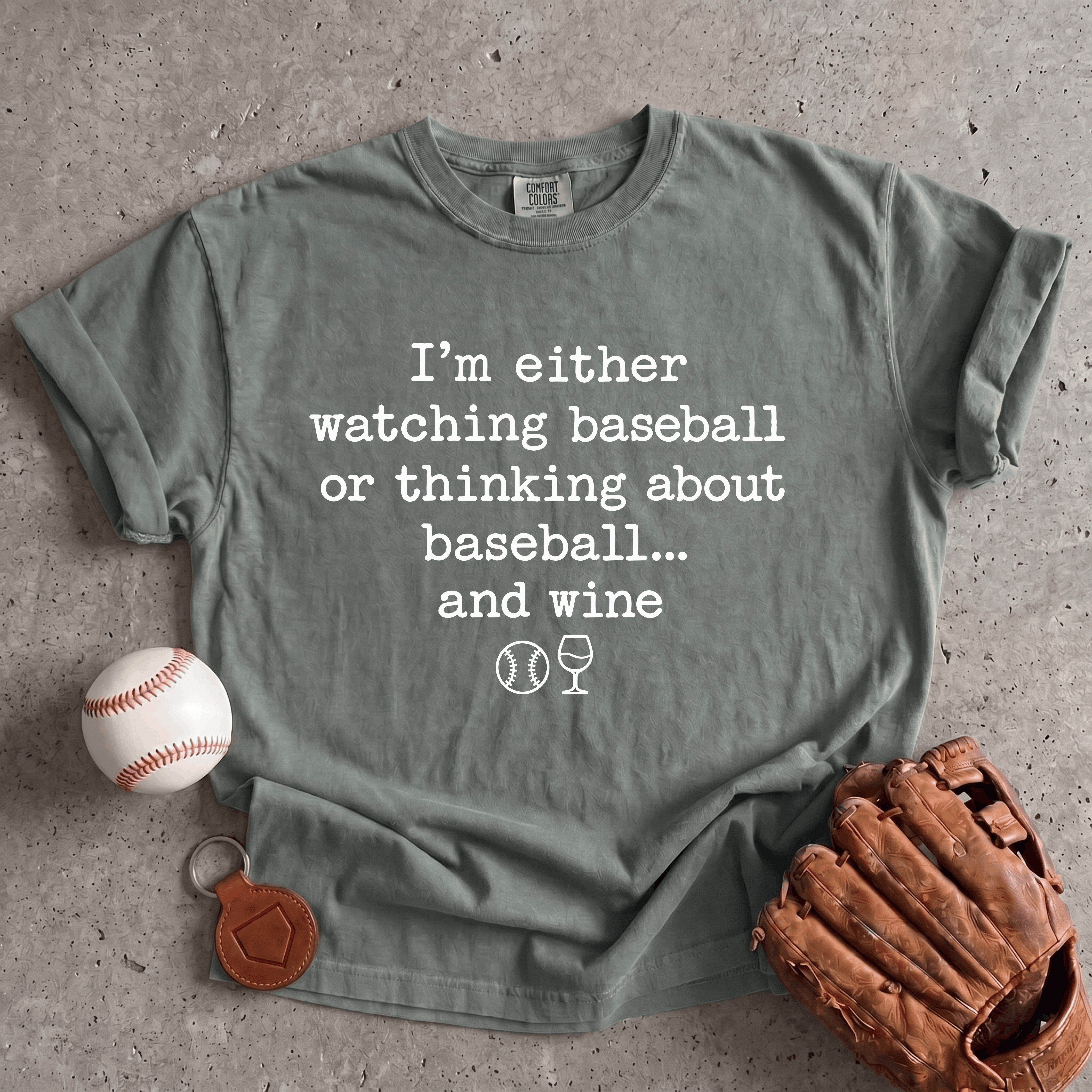 Collection of Baseball and Wine T-Shirt in a gallery layout