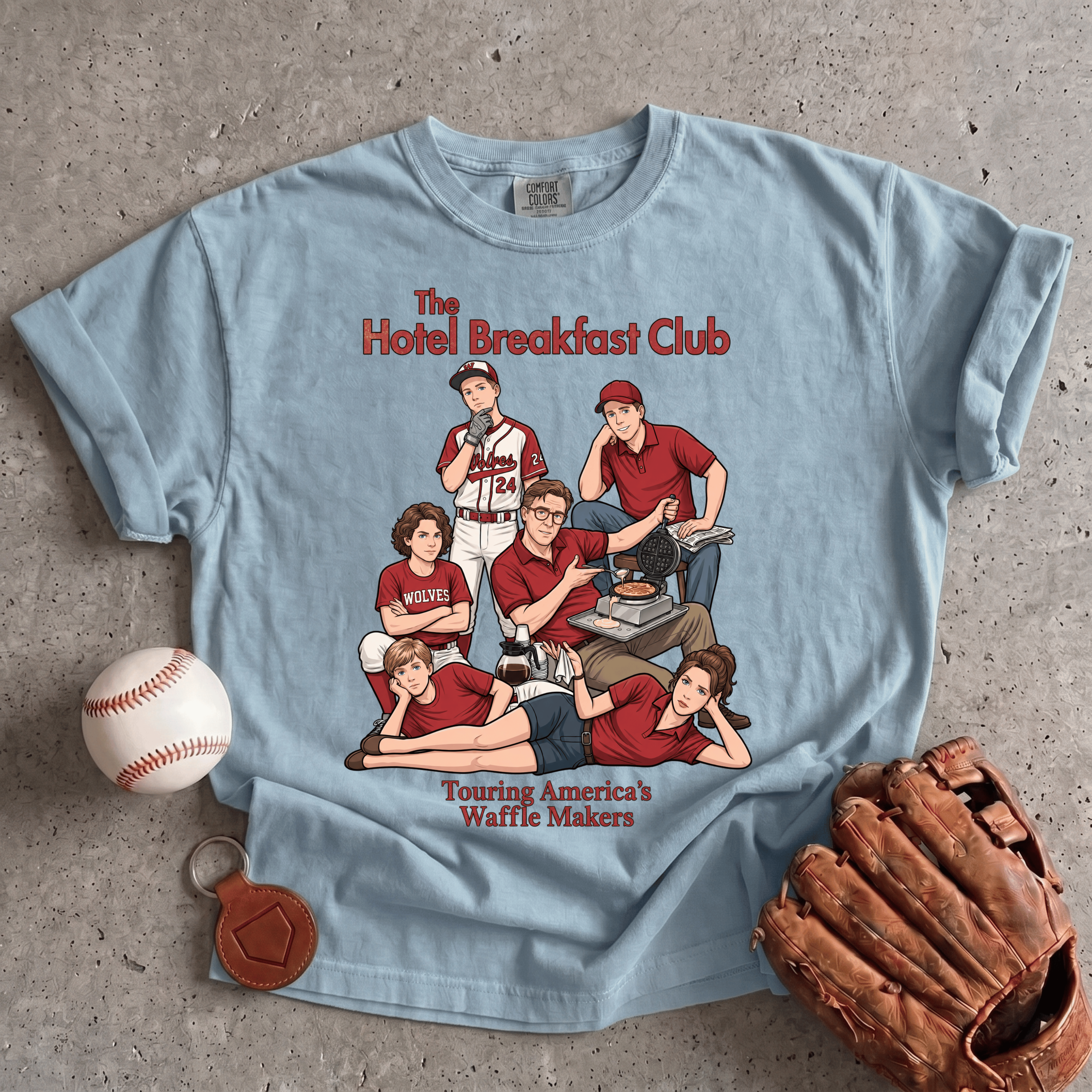 Collection of Hotel Breakfast Club Travel Ball T-Shirt in a gallery layout