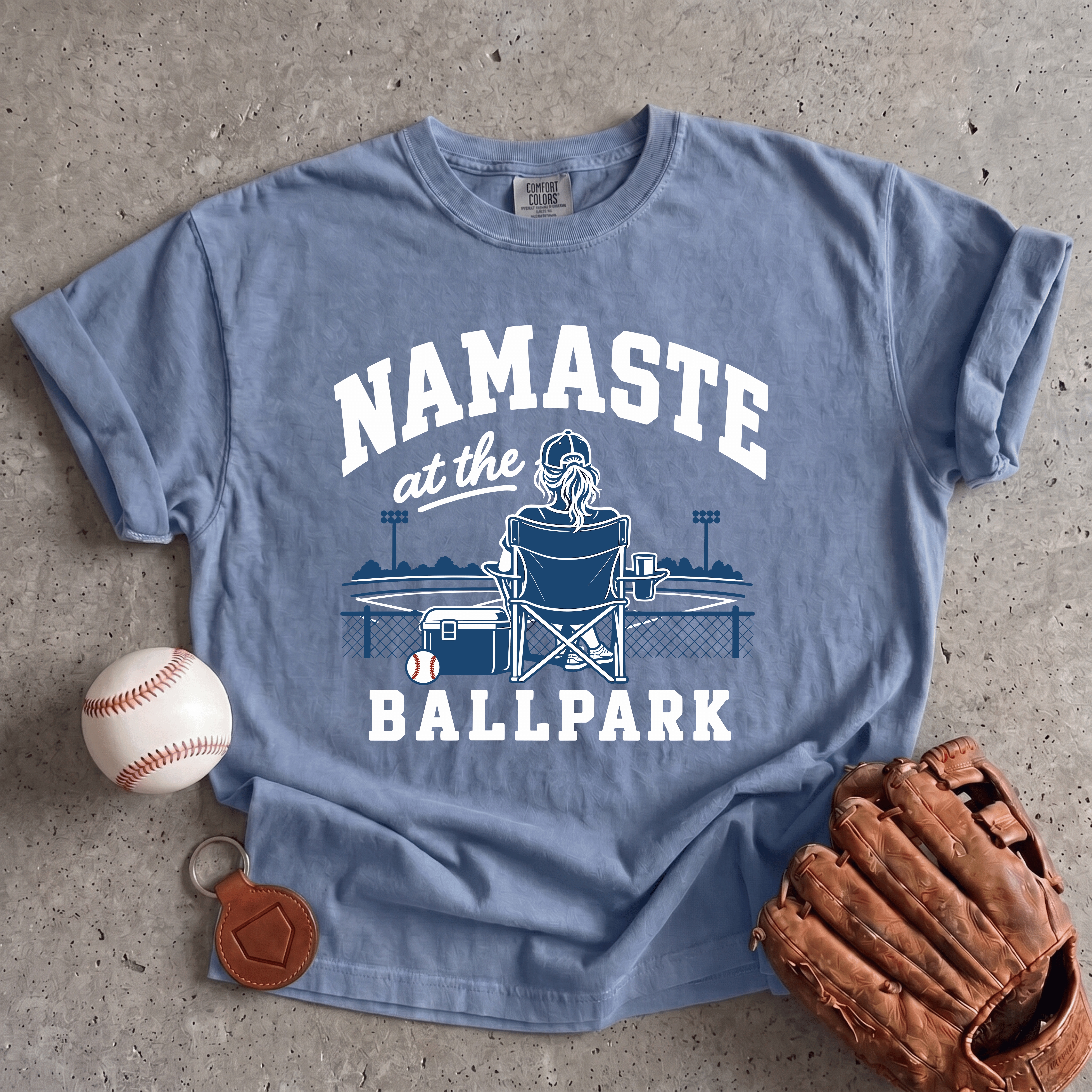 Collection of Baseball Namaste T-Shirt in a gallery layout