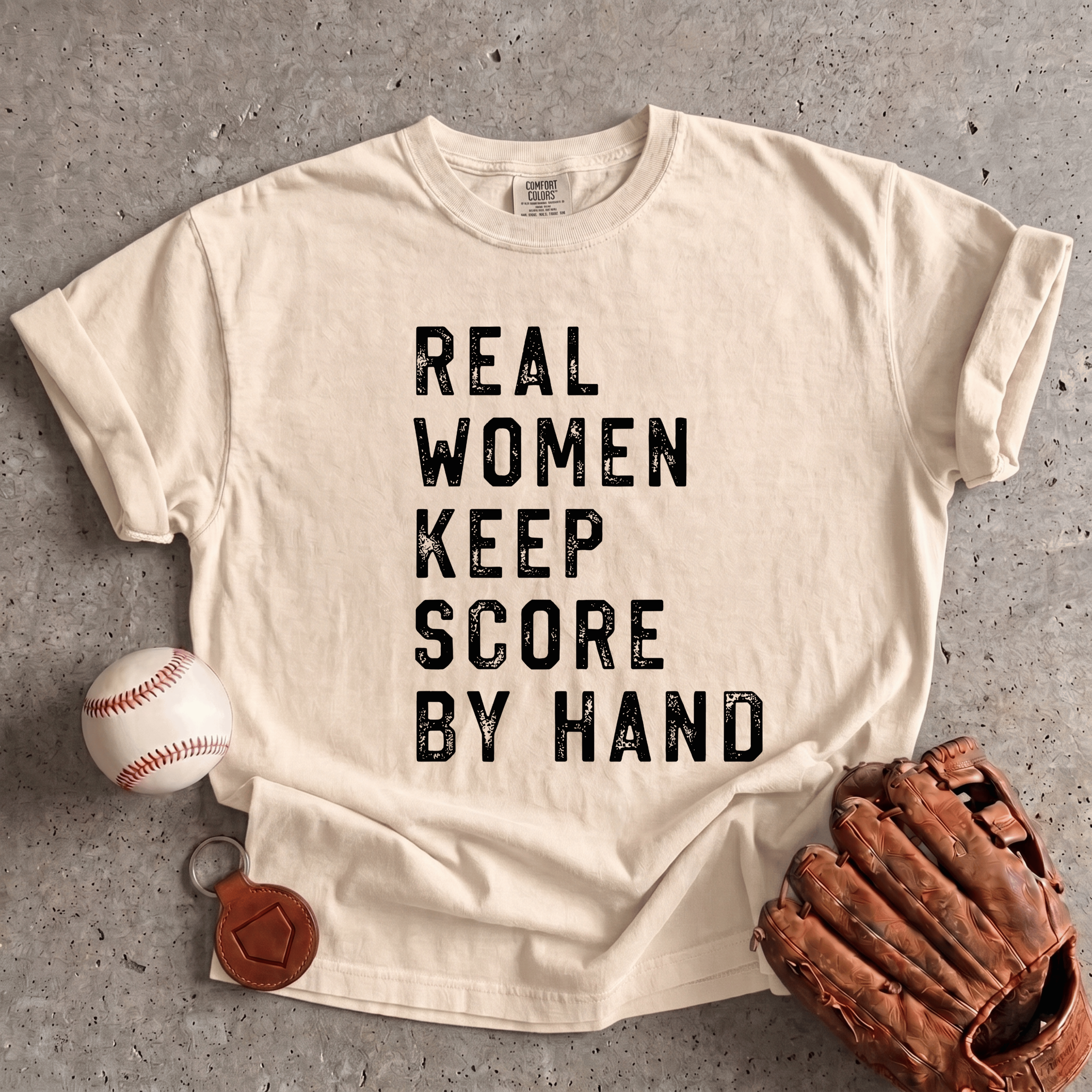 Collection of Real Women Keep Score By Hand T-Shirt in a gallery layout