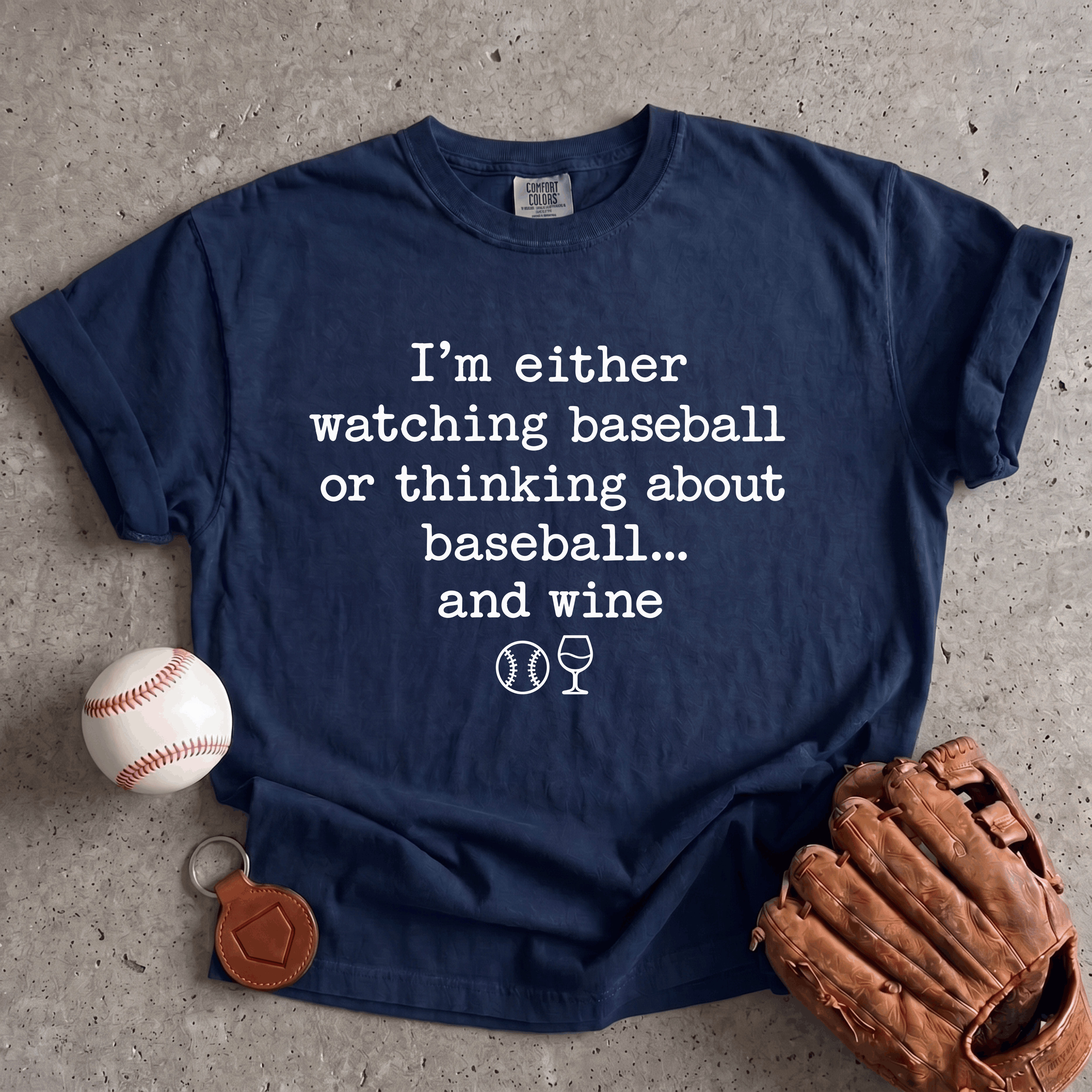 Collection of Baseball and Wine T-Shirt in a gallery layout