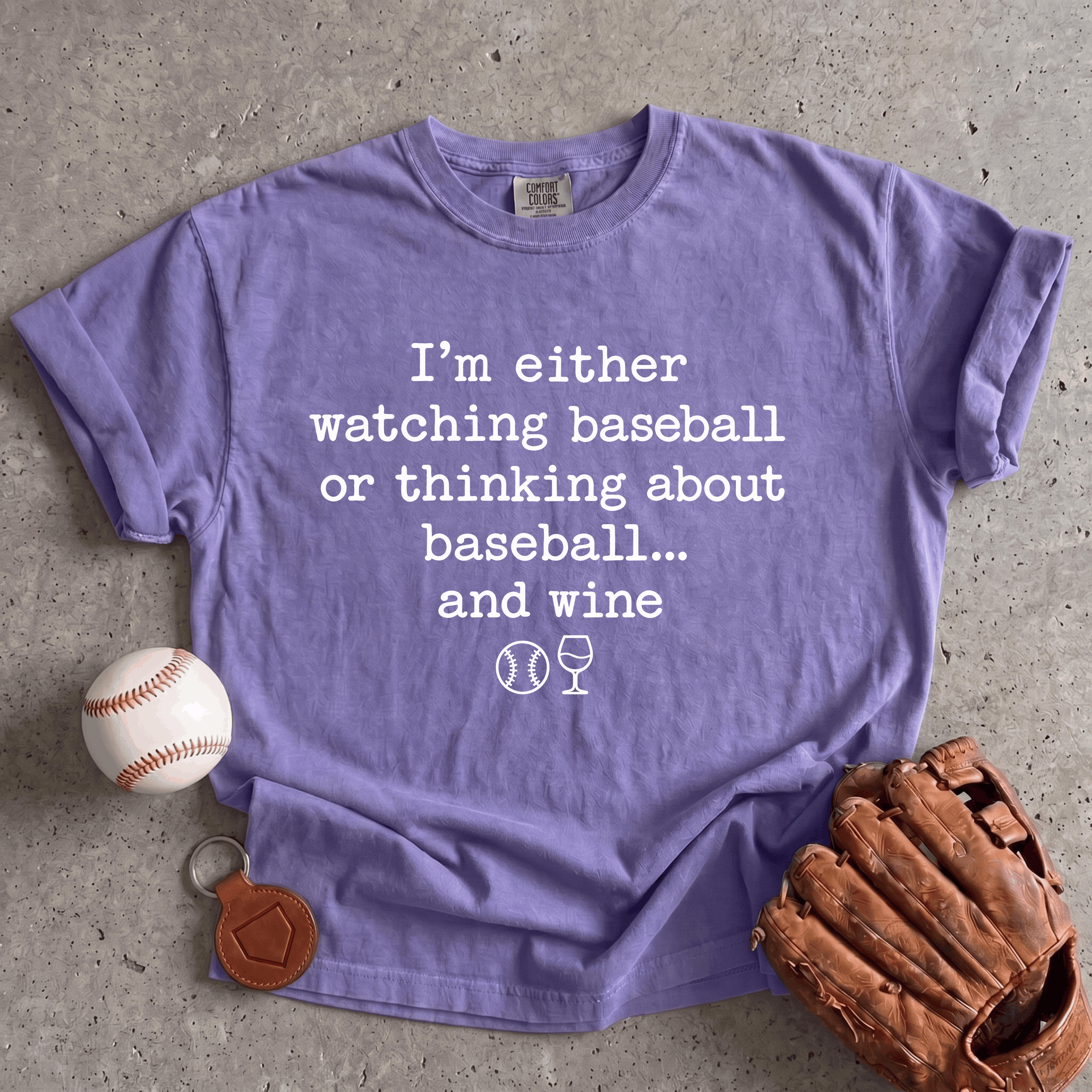 Collection of Baseball and Wine T-Shirt in a gallery layout