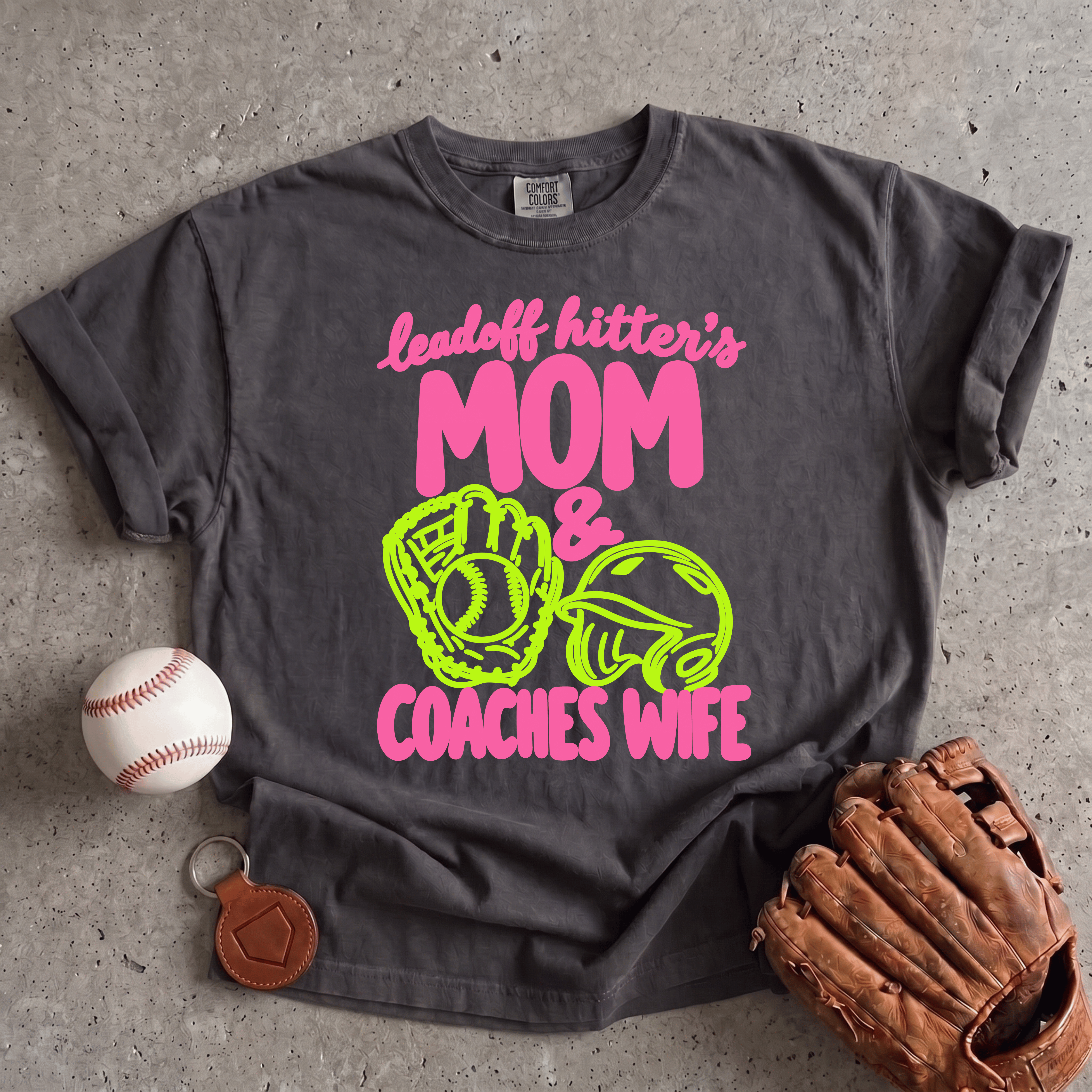 Collection of Leadoff Hitter Mom T-Shirt in a gallery layout