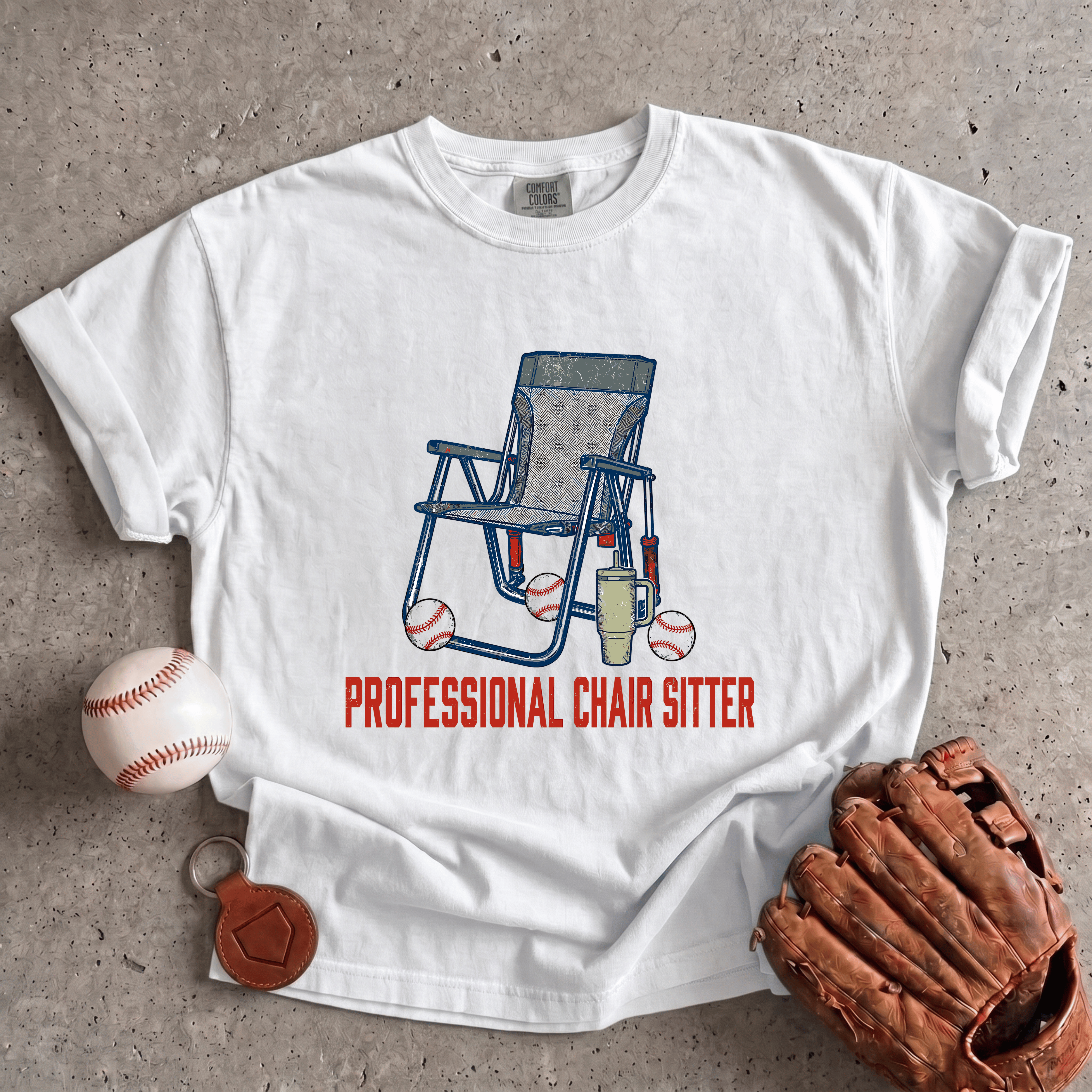 Collection of Professional Chair Sitter Baseball Parent T-Shirt in a gallery layout