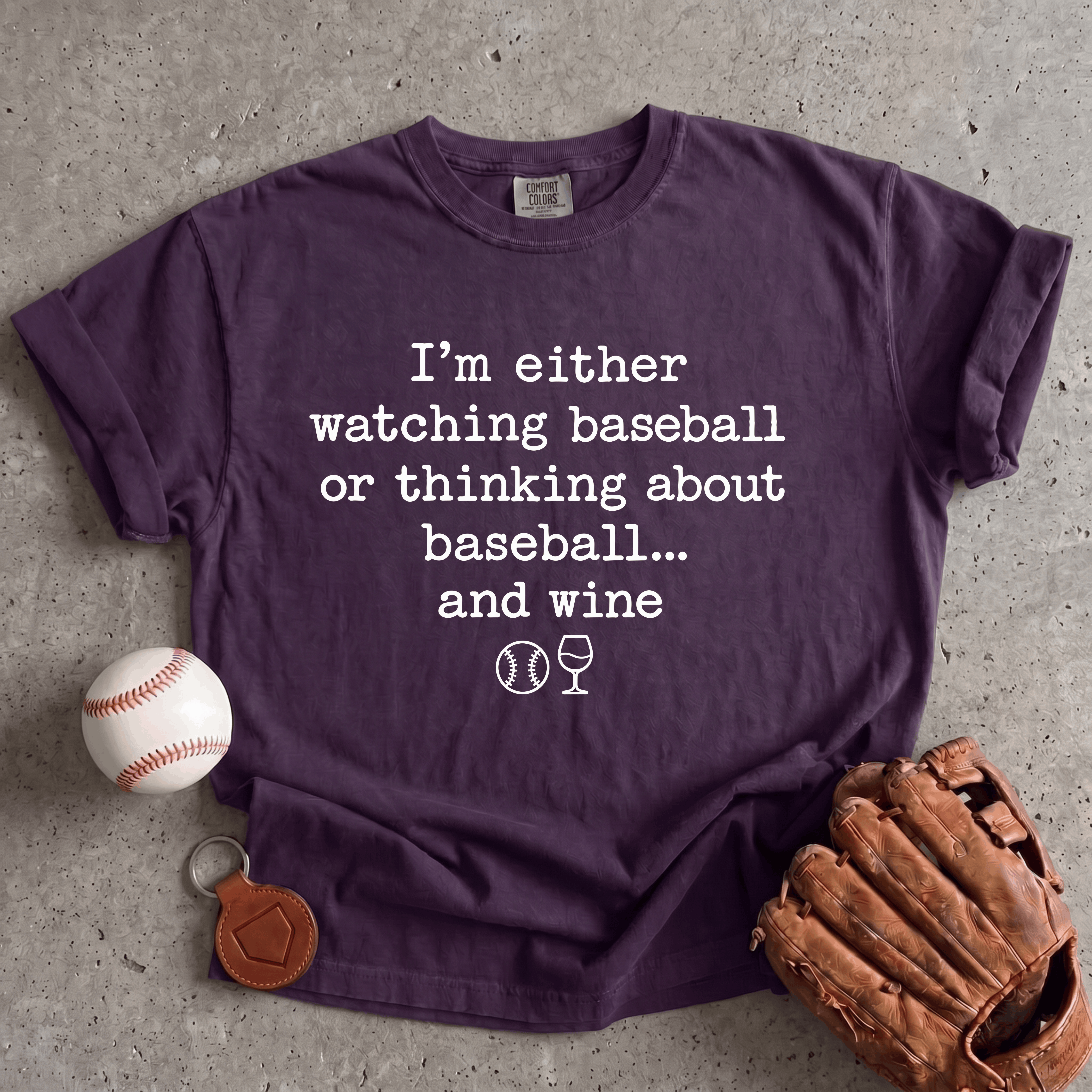 Collection of Baseball and Wine T-Shirt in a gallery layout
