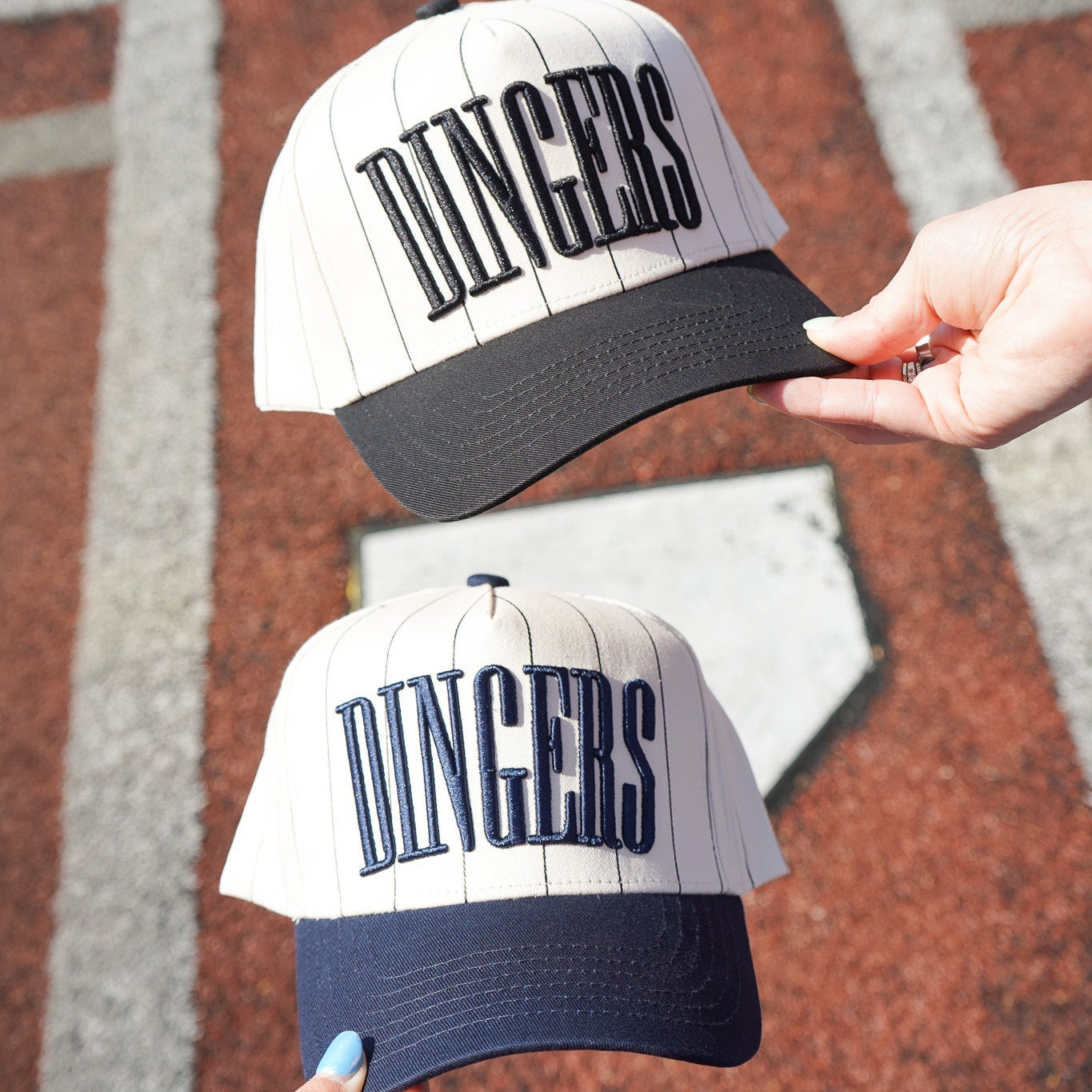 Collection of Dingers Hat | Pinstripe Vintage Baseball Trucker Snapback in a gallery layout