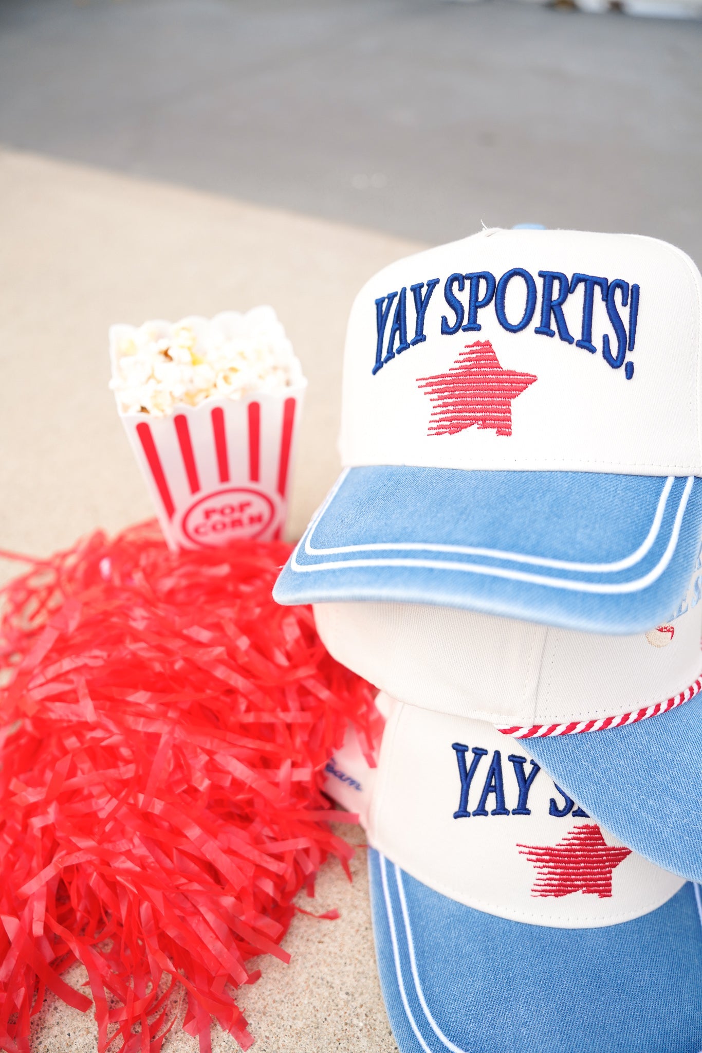 Yay Sports Trucker Hat | Funny Denim Vintage Sports Hat