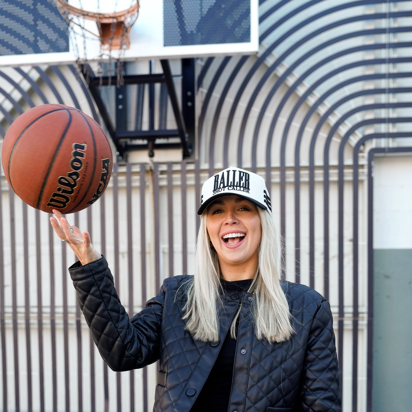 Baller Shot Caller Hat | Black Vintage Basketball Trucker