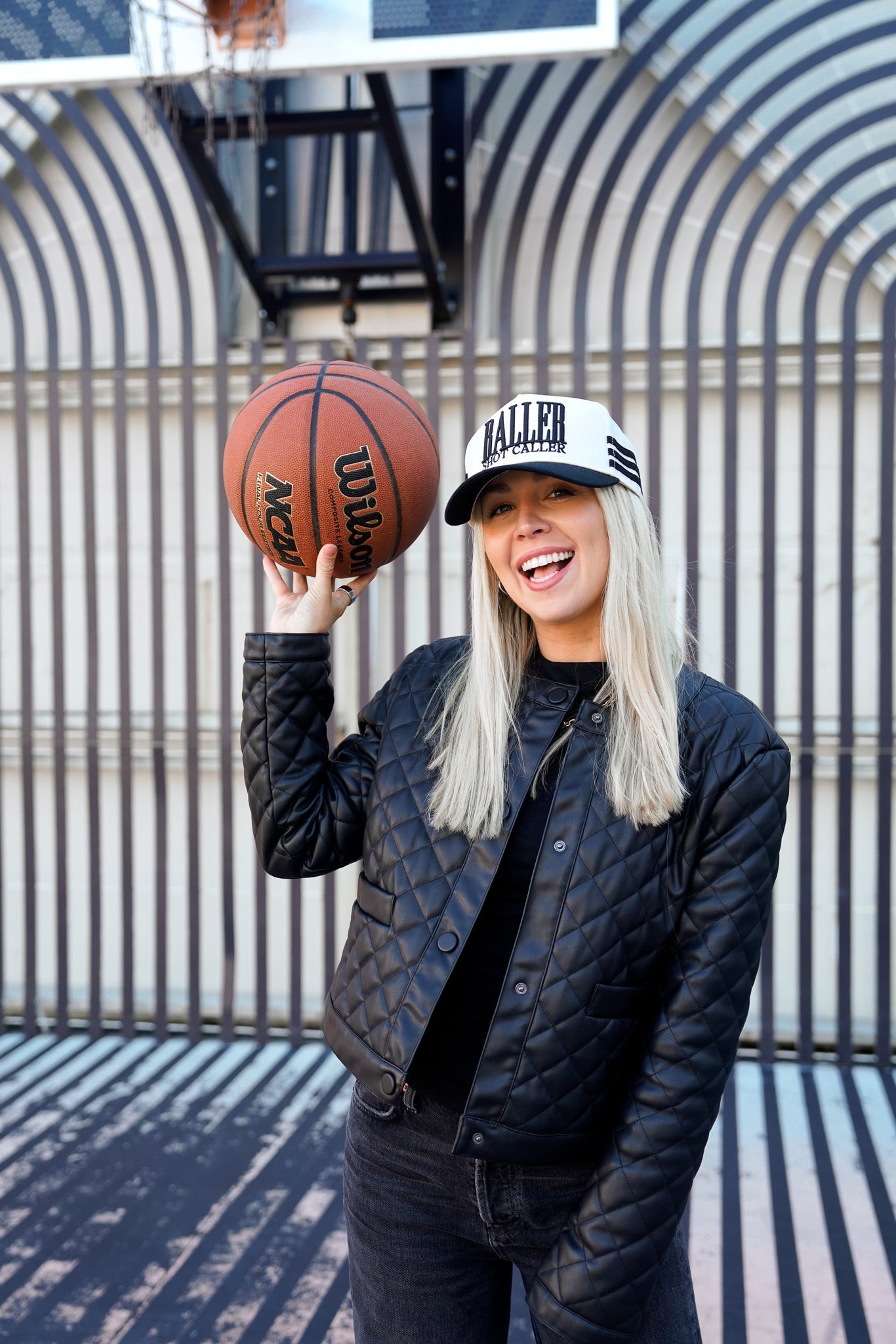 Baller Shot Caller Hat | Black Vintage Basketball Trucker