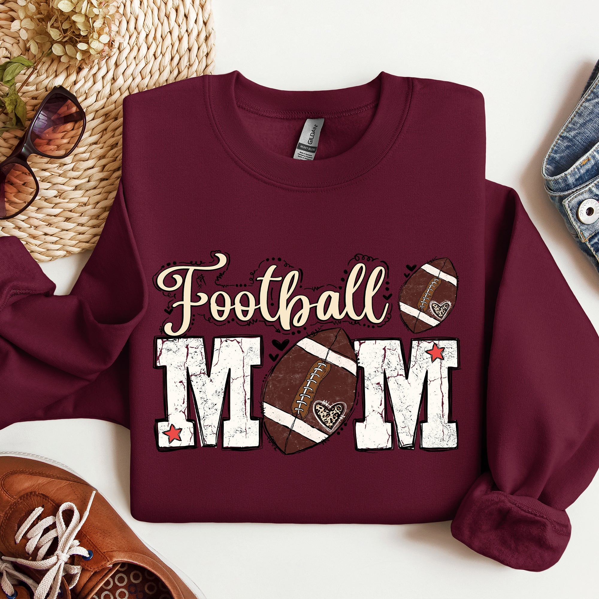 Collection of Football Mom Sweatshirt in a gallery layout