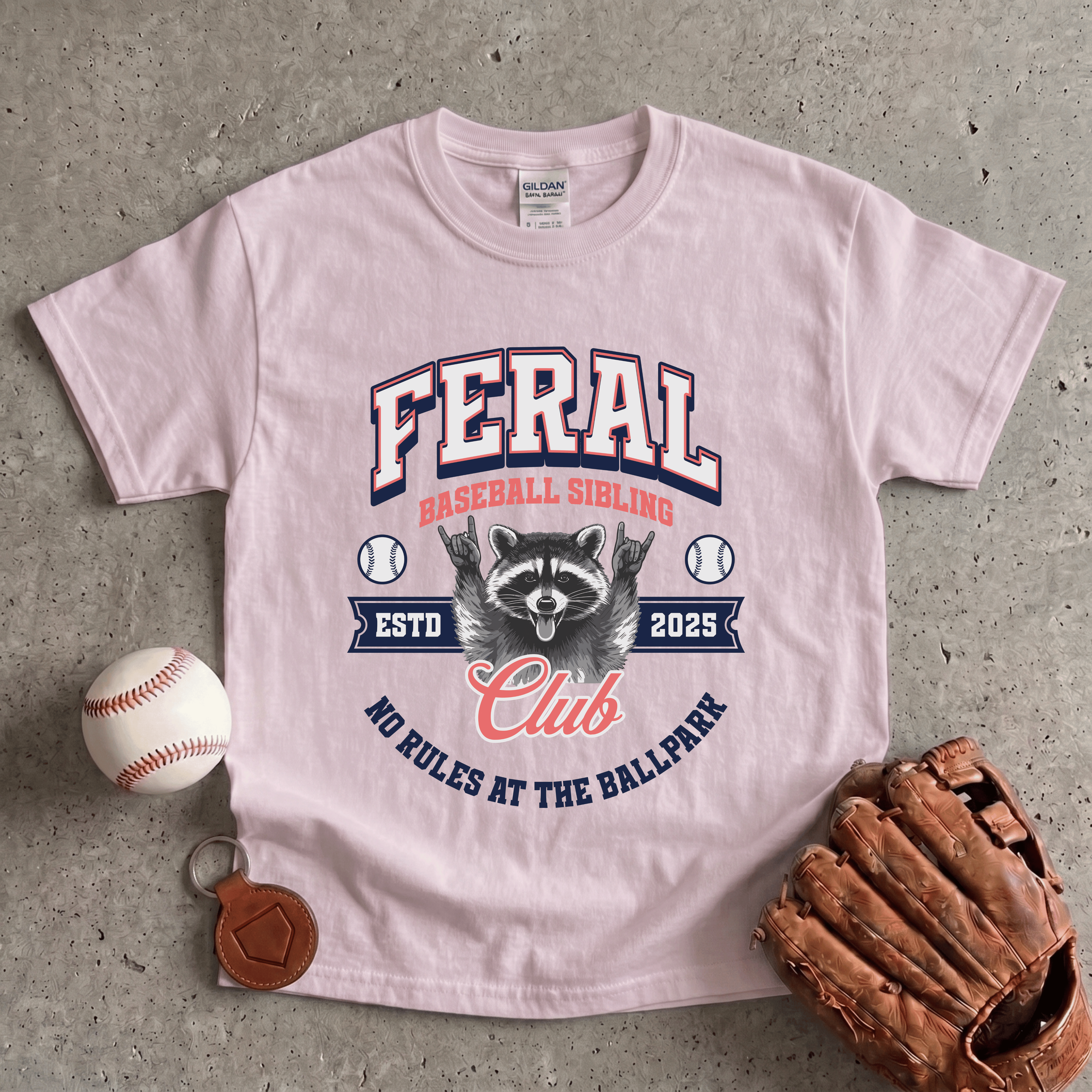 Collection of Feral Baseball Sibling Youth T-Shirt in a gallery layout