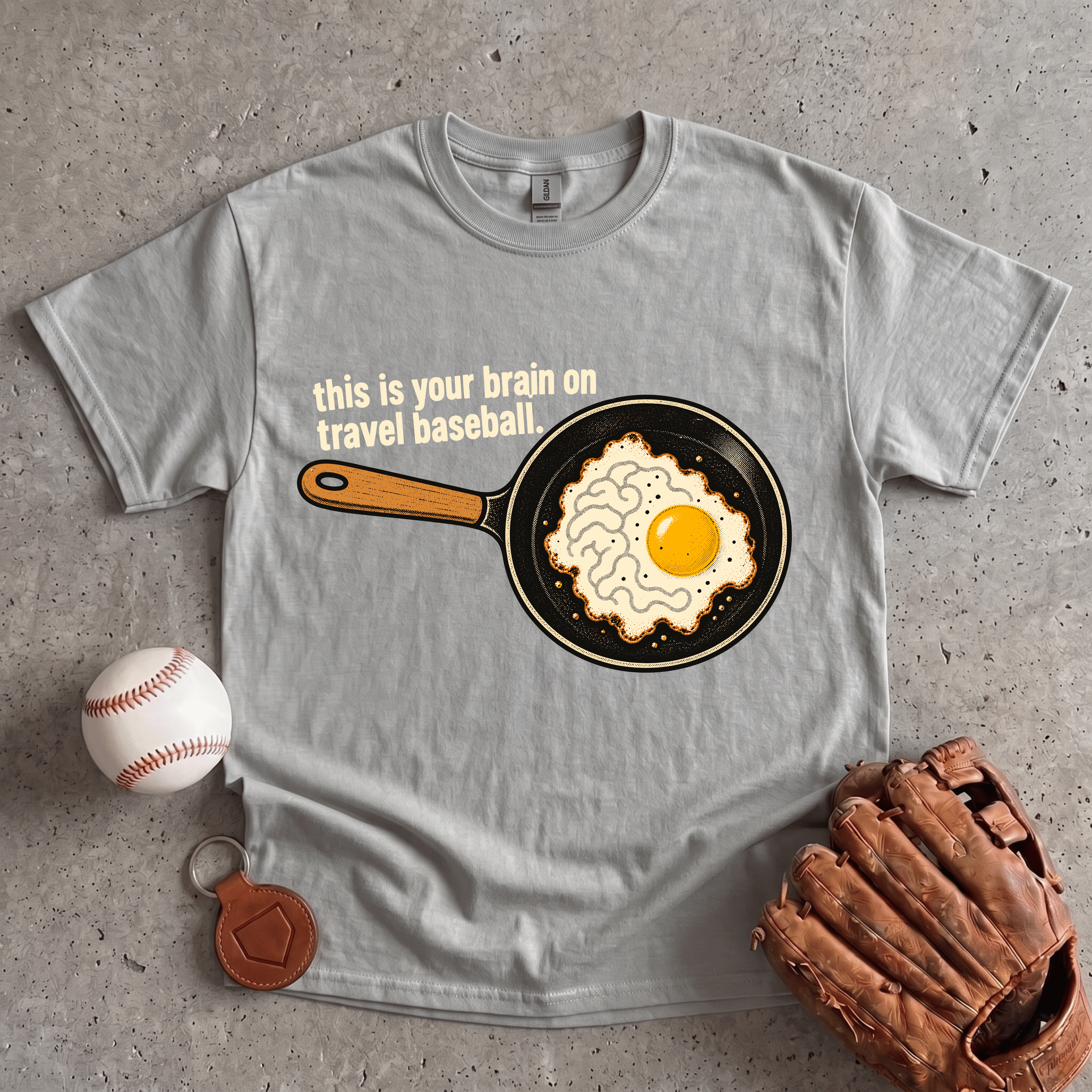 Collection of Brain On Travel Baseball T-Shirt in a gallery layout
