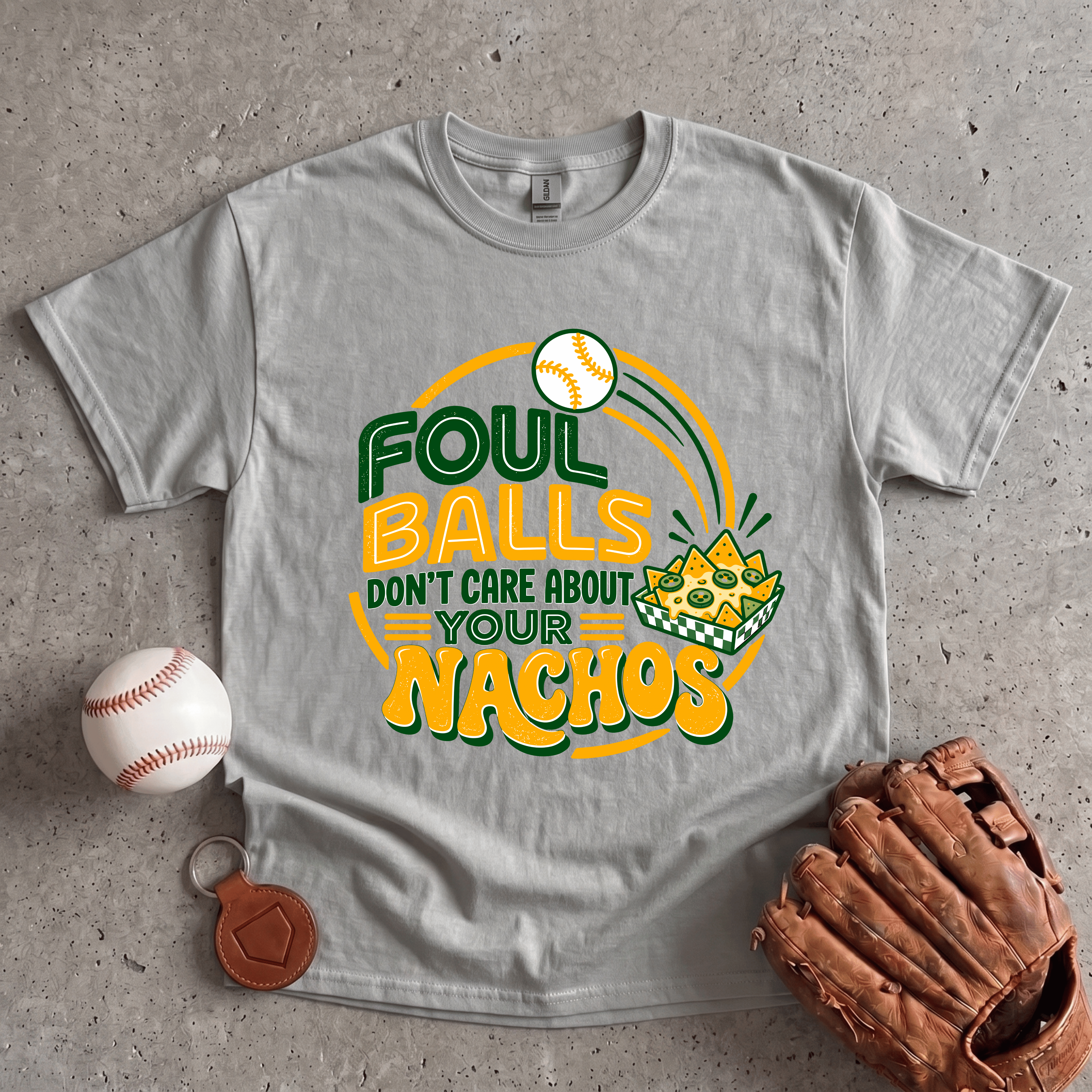 Collection of Foul Balls Nachos T-Shirt in a gallery layout