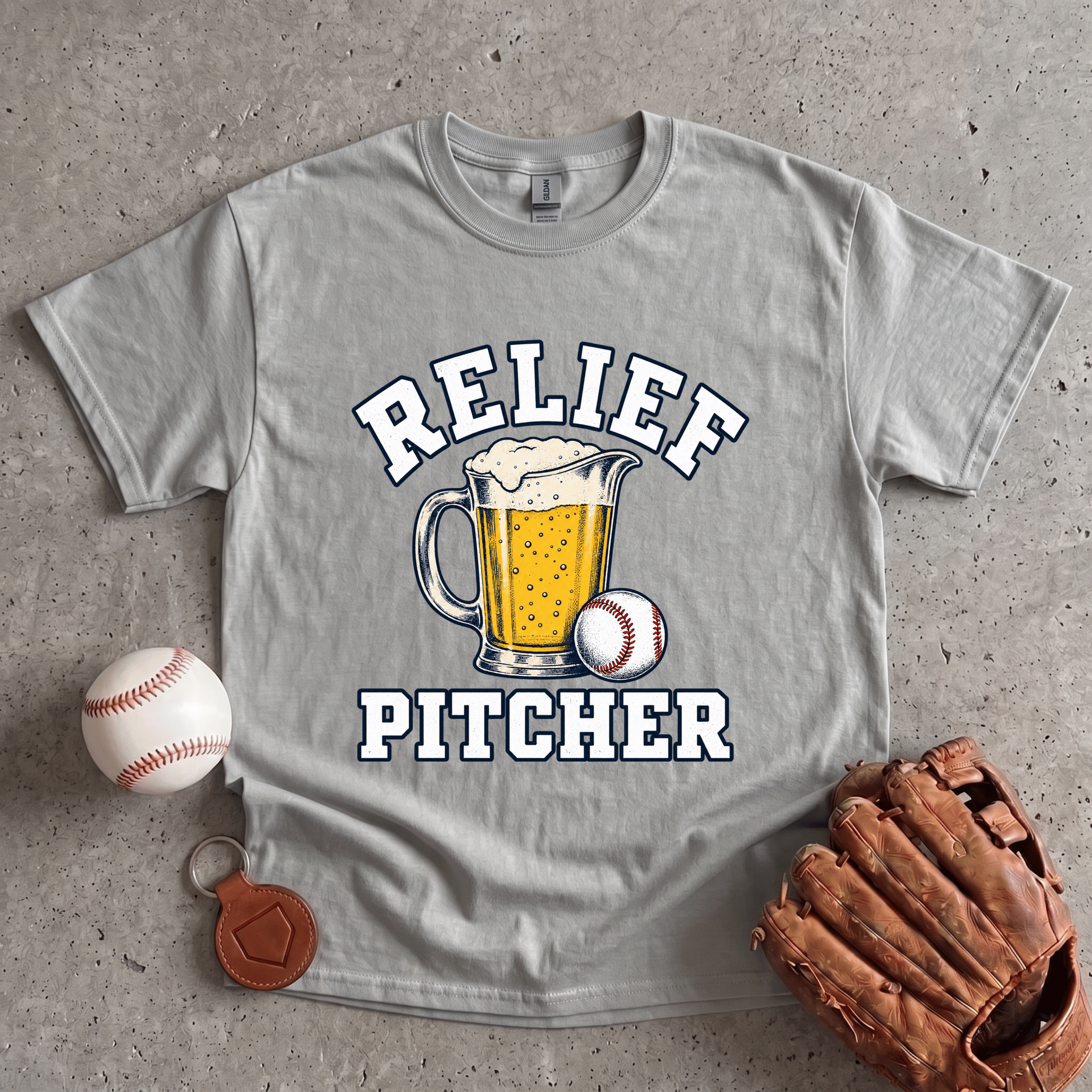 Collection of Relief Pitcher Beer T-Shirt in a gallery layout