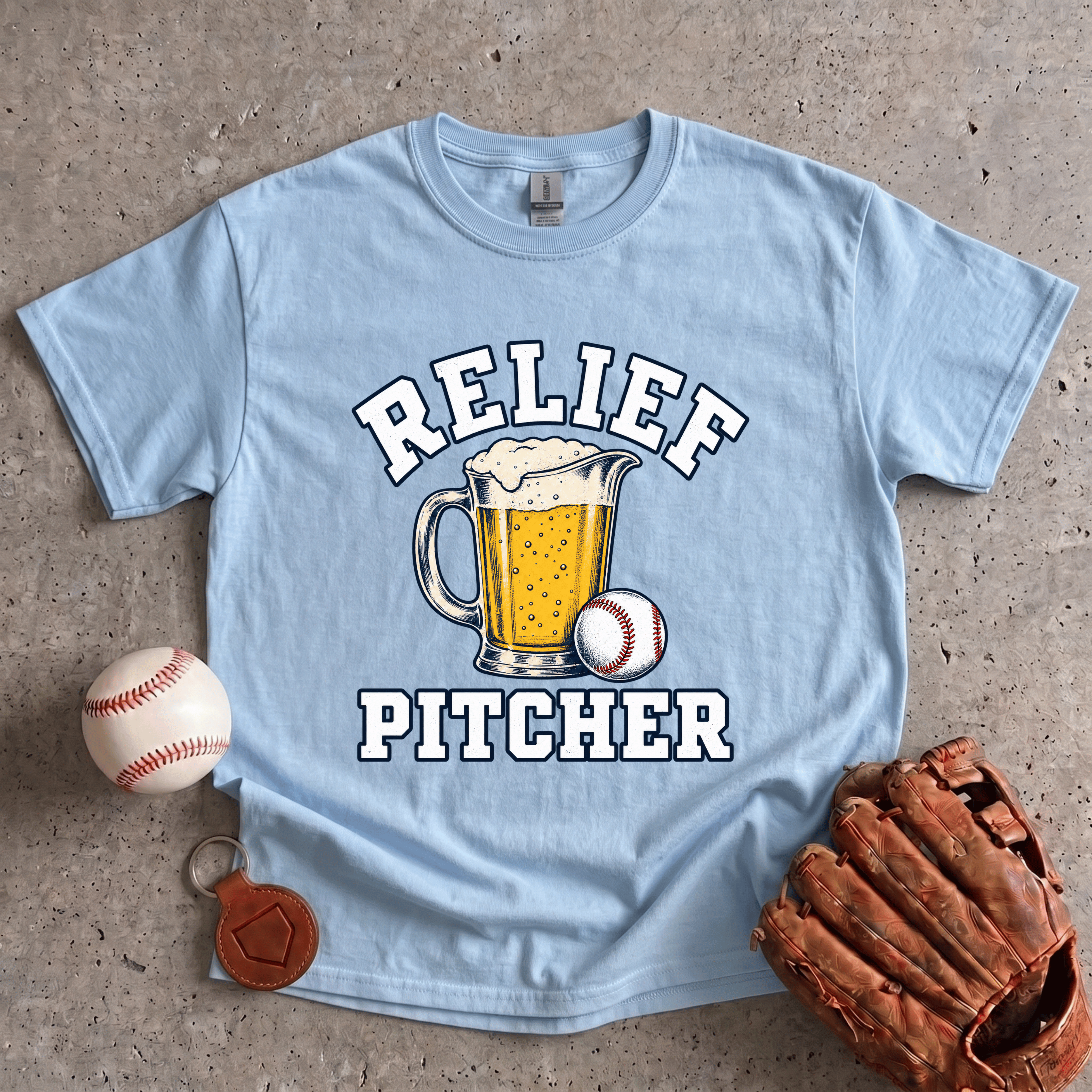 Collection of Relief Pitcher Beer T-Shirt in a gallery layout