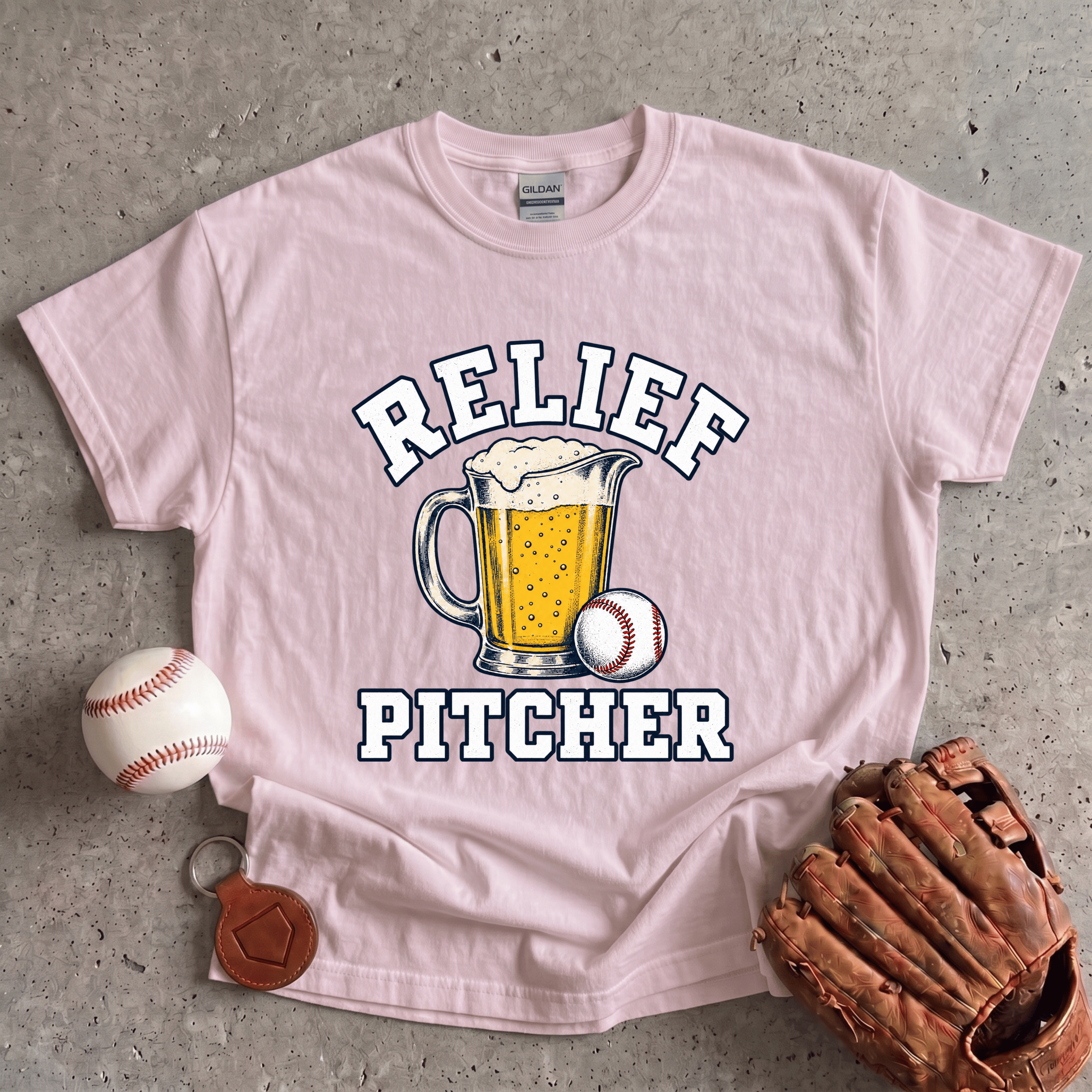 Collection of Relief Pitcher Beer T-Shirt in a gallery layout
