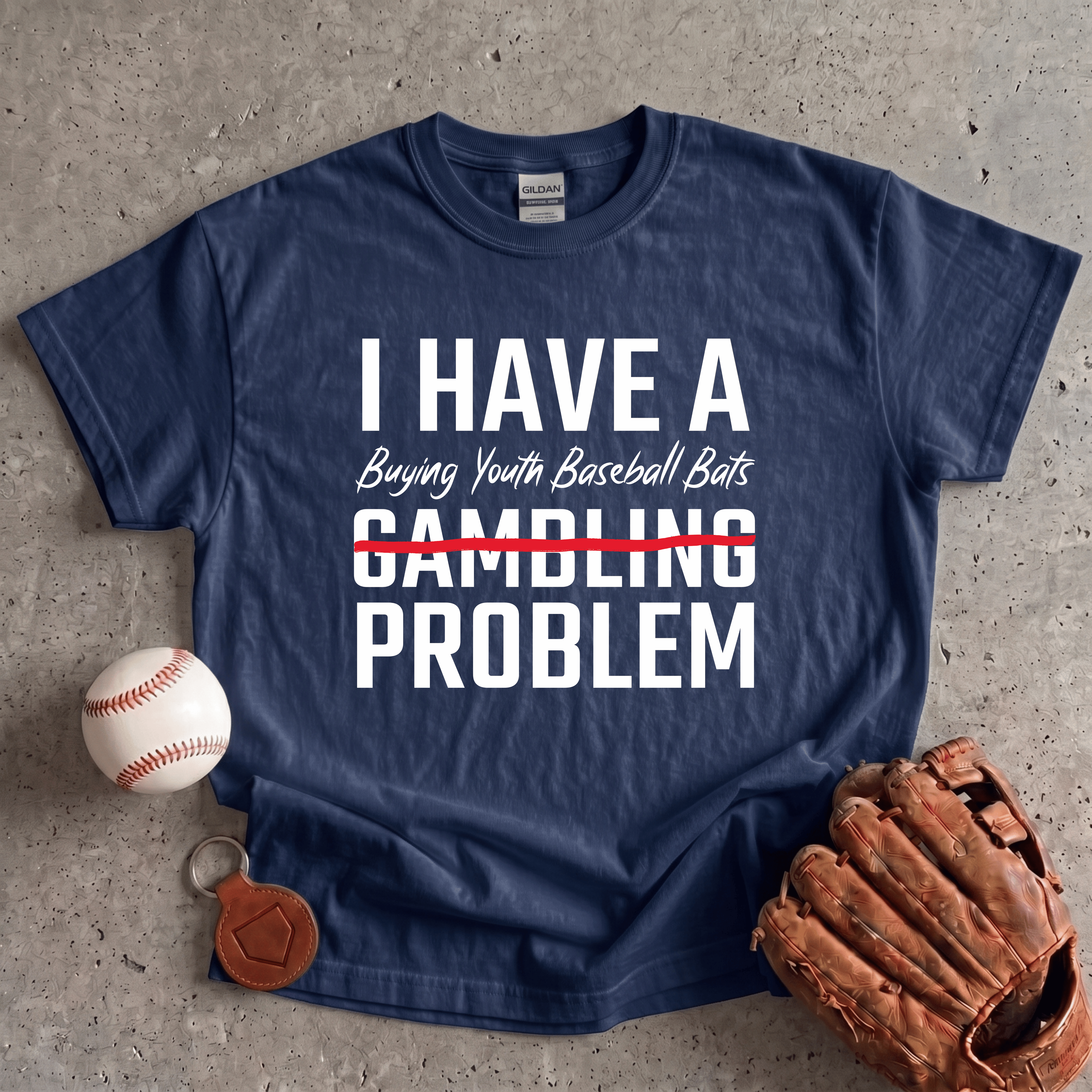 Collection of Youth Baseball Bats Problem T-Shirt in a gallery layout