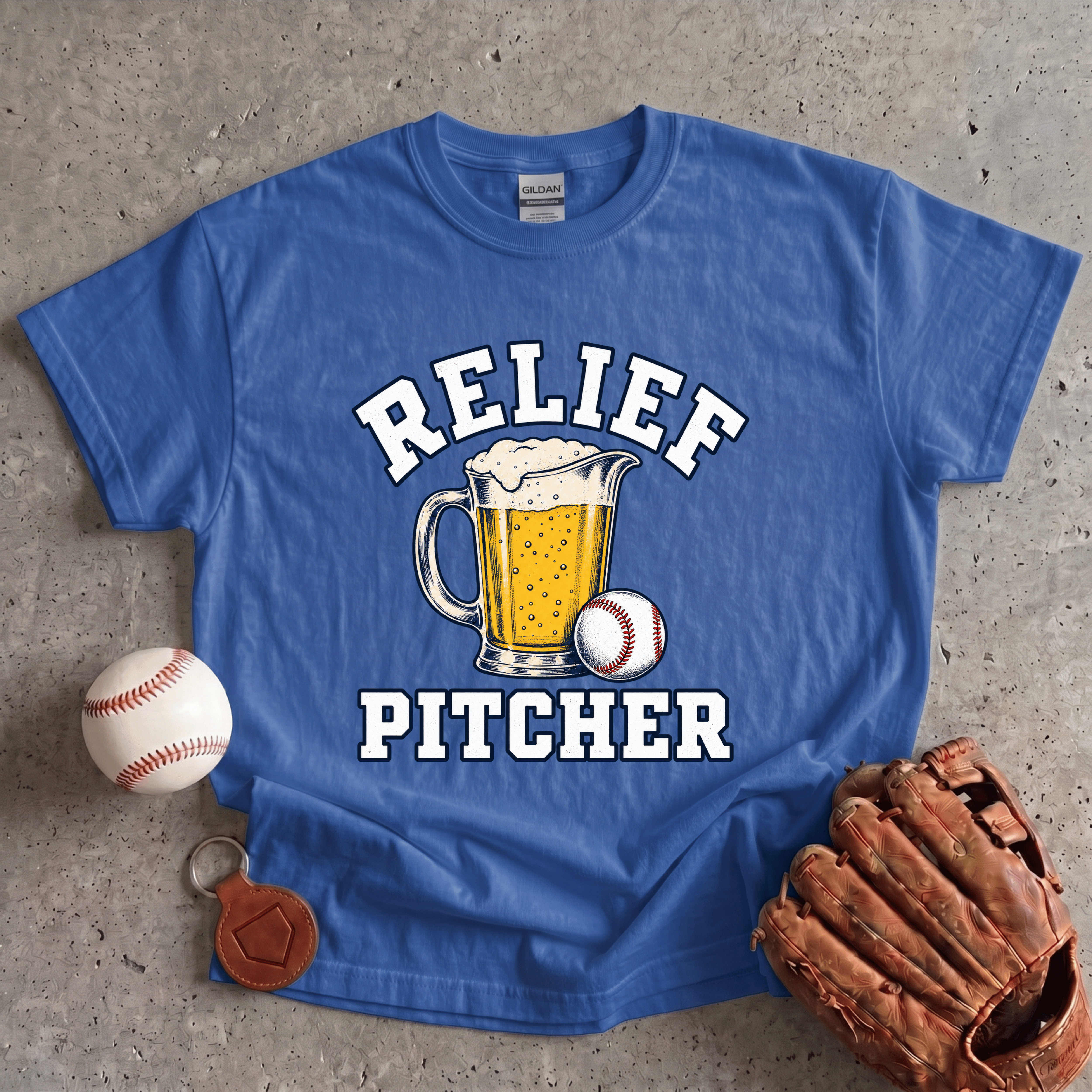Collection of Relief Pitcher Beer T-Shirt in a gallery layout