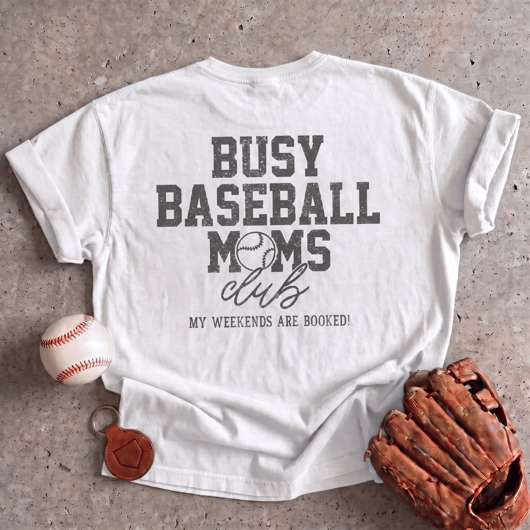 Collection of Busy Baseball Moms Club | Baseball Mom Shirt with Back Print in a gallery layout