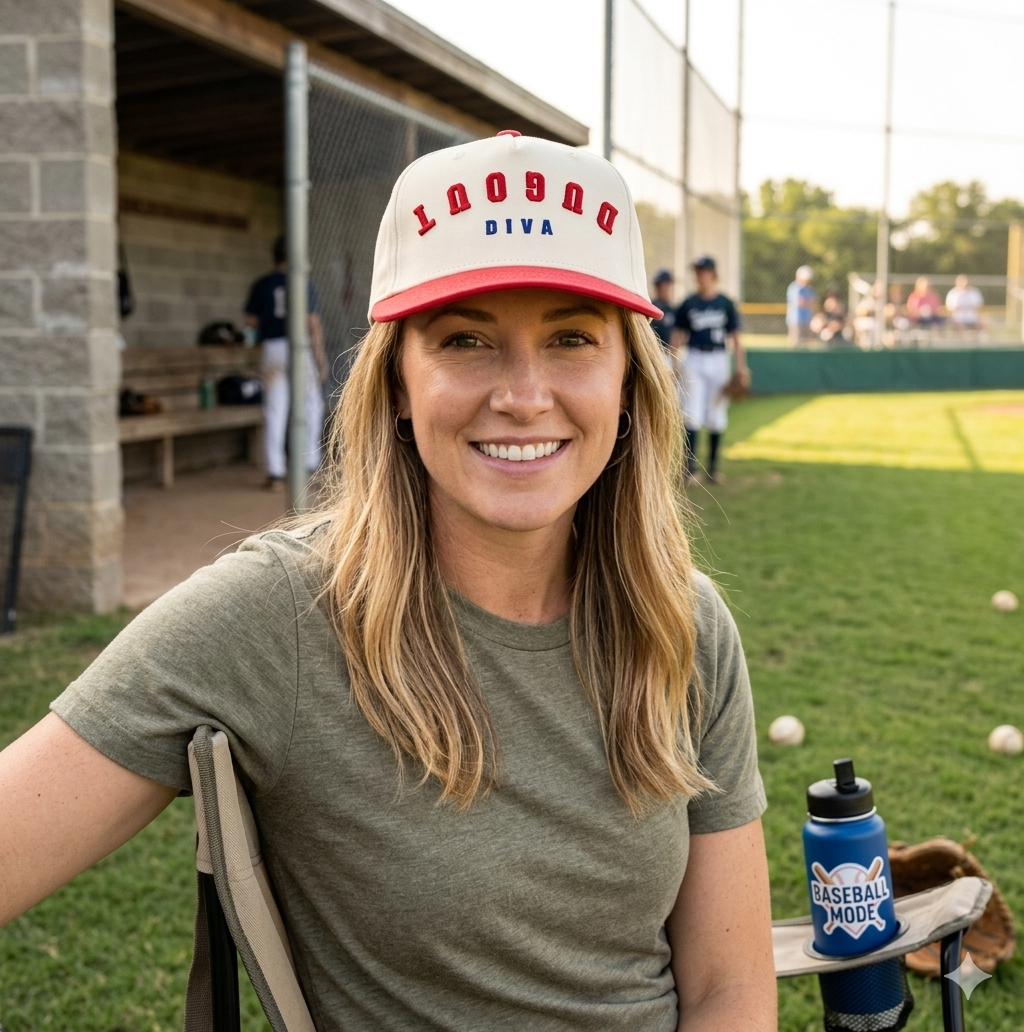 Collection of Dugout Diva Hat | Funny Baseball Hat for Women and Baseball Moms in a gallery layout