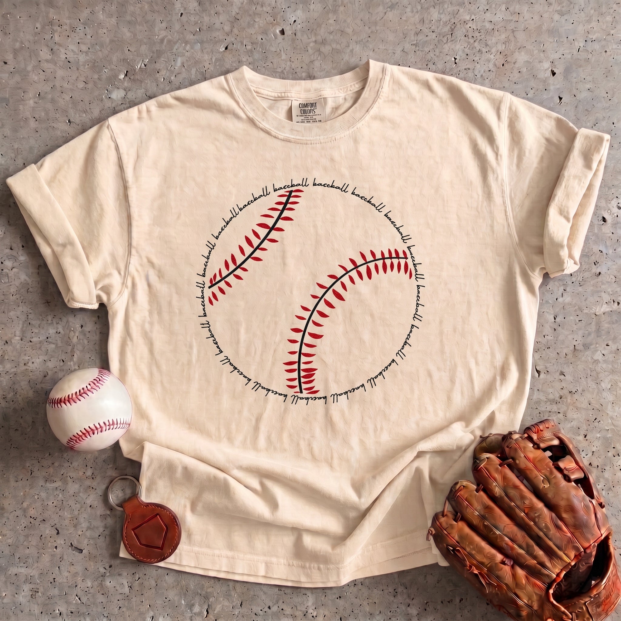 Collection of Baseball Word Art T-shirt in a gallery layout