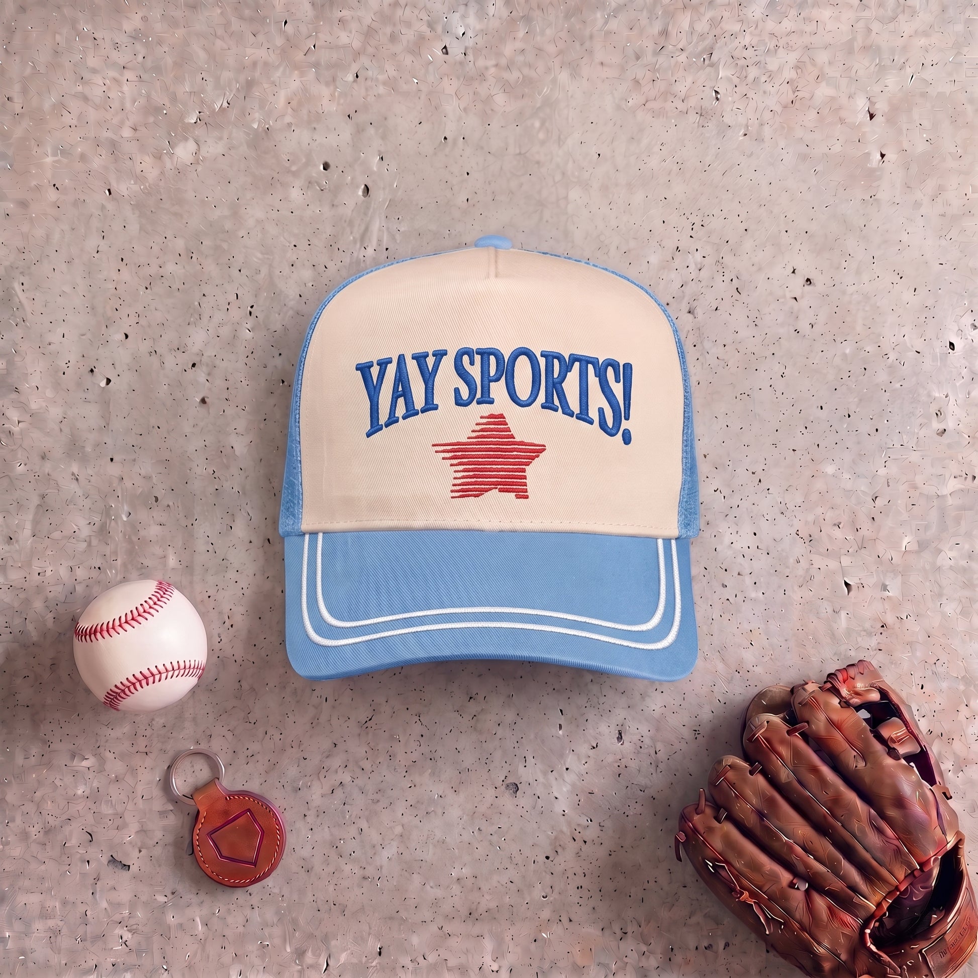 Yay Sports Trucker Hat | Funny Denim Vintage Sports Hat