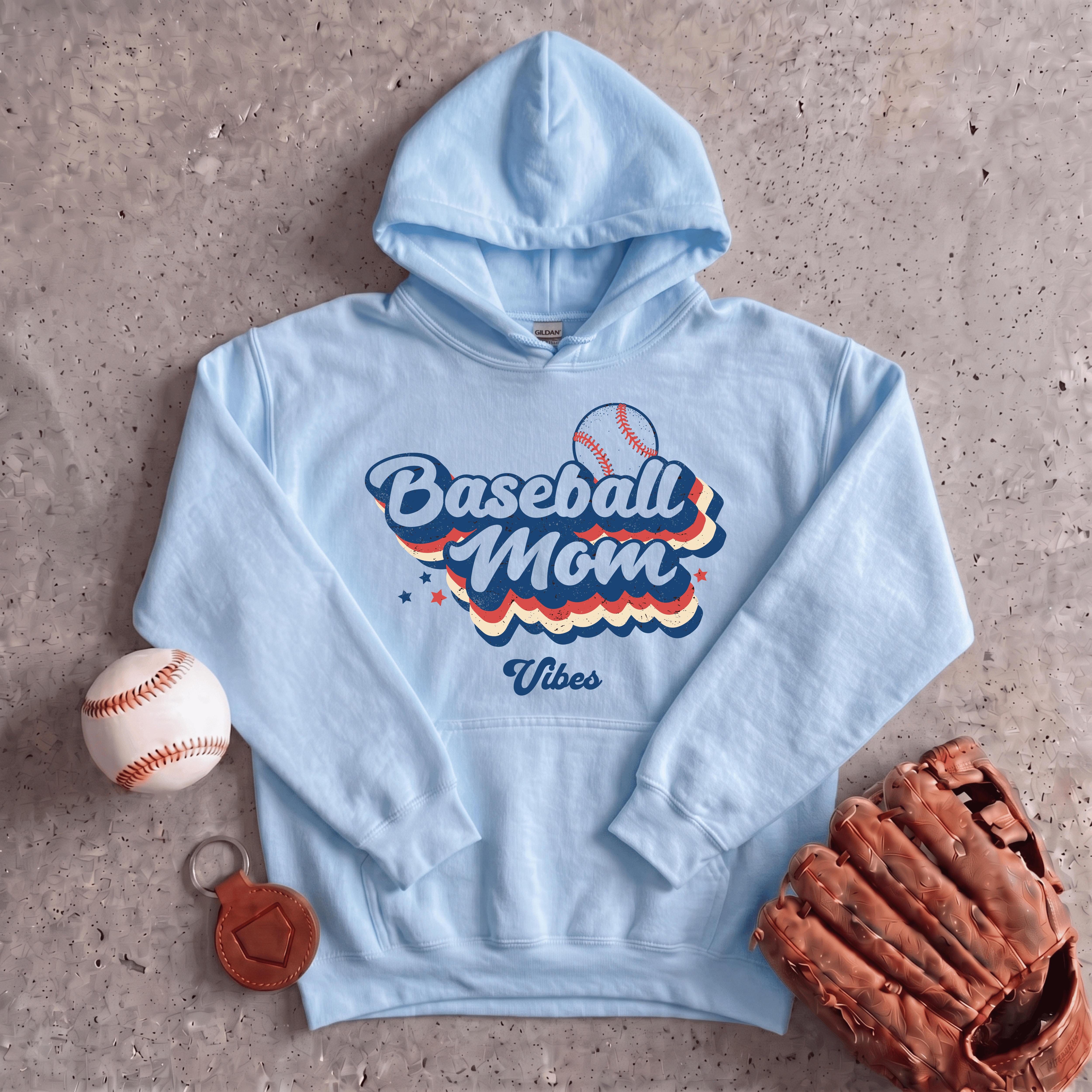 Collection of Baseball Mom Retro Hoodie in a gallery layout