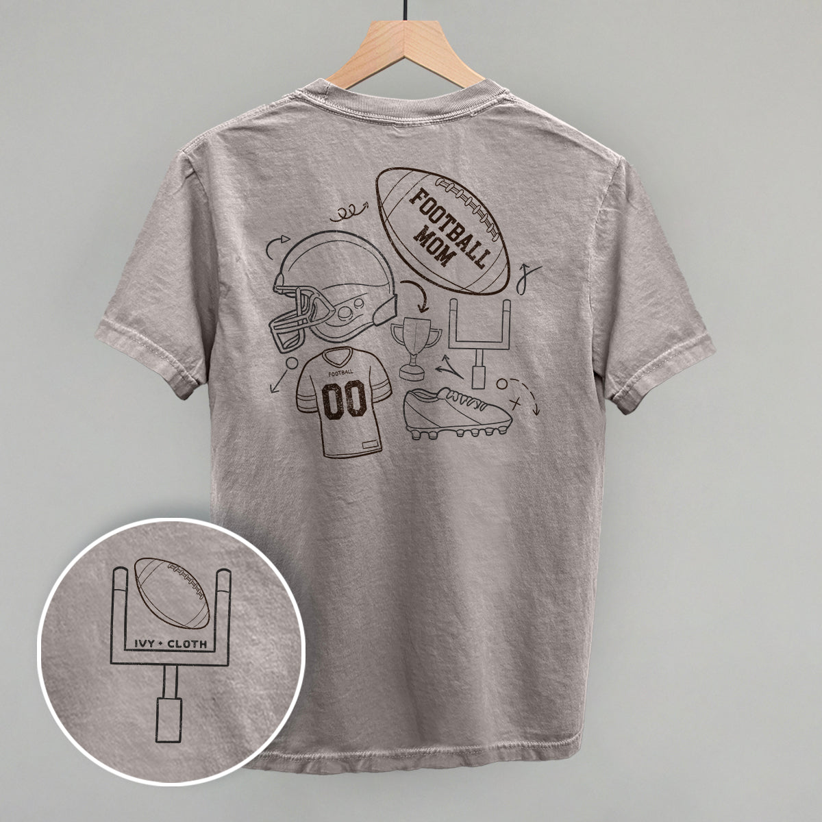 Collection of Football Mom Doodle (Back Print) in a gallery layout