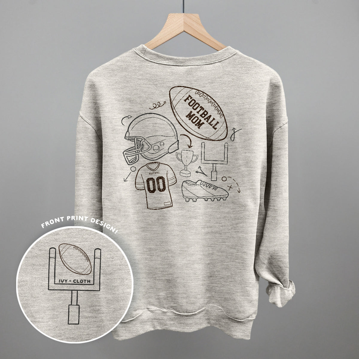 Collection of Football Mom Doodle (Back Print) in a gallery layout