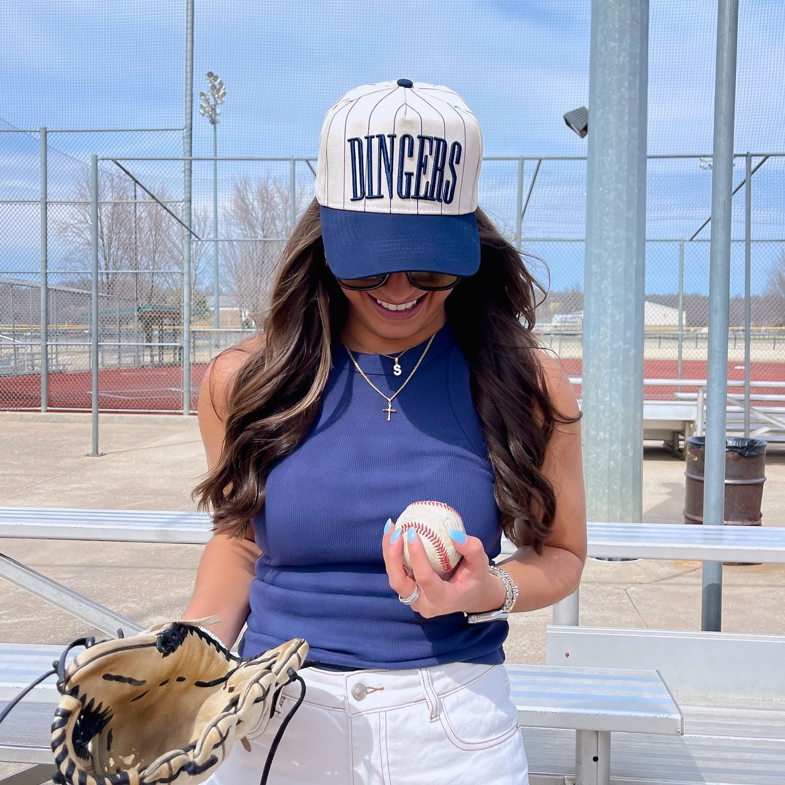 Dingers Hat | Pinstripe Vintage Baseball Trucker Snapback