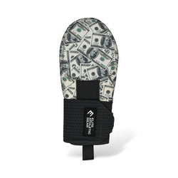 Collection of Mitten with dollar bill pattern on a white background in a gallery layout