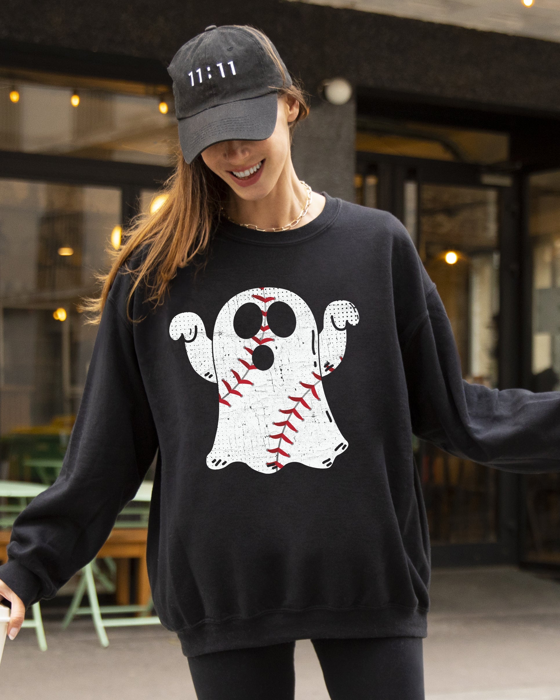 Collection of Baseball Ghost Sweatshirt in a gallery layout