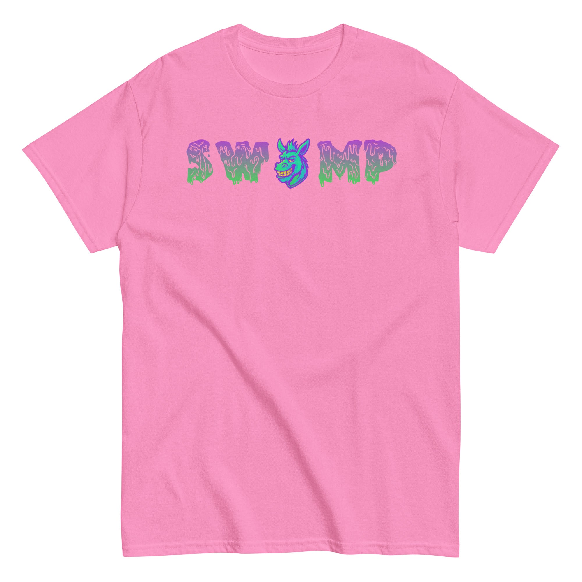 Collection of pink swamp donkey baseball shirt,  in a gallery layout