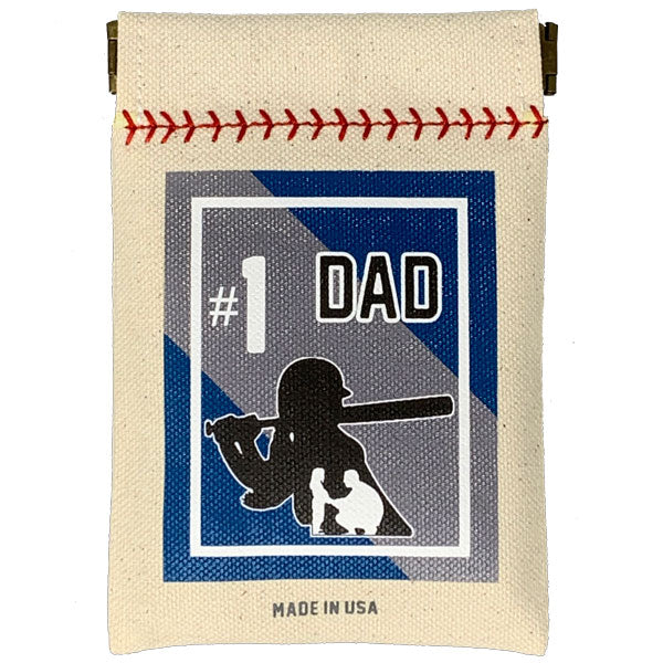Collection of Canvas pouch with '#1 Dad' design featuring a silhouette of a father and child, made in the USA. in a gallery layout